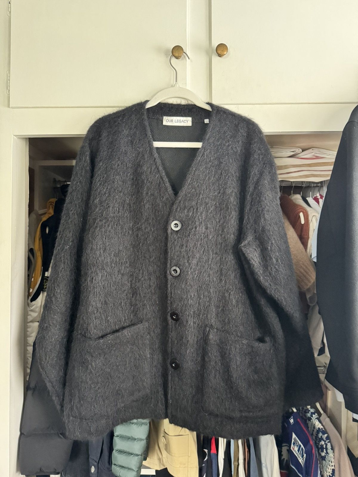 Our Legacy Our Legacy black Mohair Cardigan Size US XL / EU 56 / 4 - 1 Thumbnail