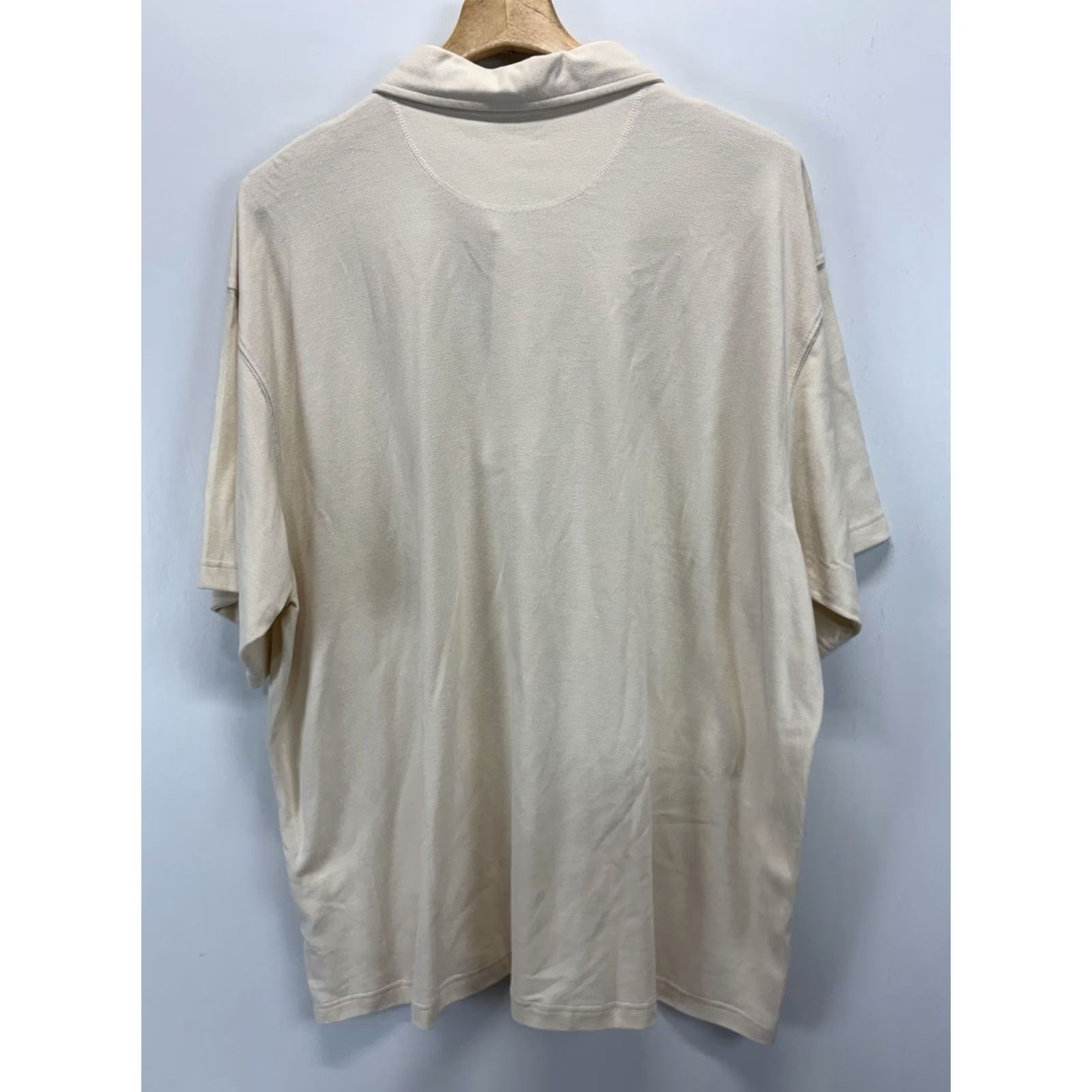 Adidas Adidas Originals Essentials Polo Shirt Mens 2XL Beige Knit Short Sleeve Collared Classic Logo Shirt Size US XXL / EU 58 / 5 - 4 Thumbnail