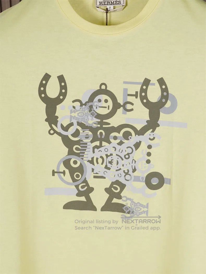 Hermes Hermes Light Yellow Round Neck Short Sleeve T-Shirt Size US M / EU 48-50 / 2 - 3 Thumbnail