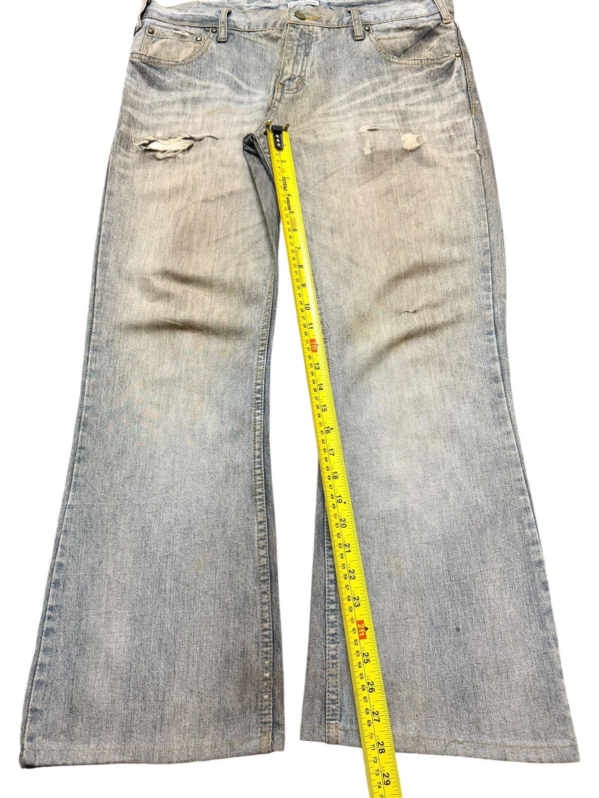 Hysteric Glamour Vintage Japanese Mud Dirty Wash Distress Wide Leg Baggy Size US 34 / EU 50 - 13 Thumbnail