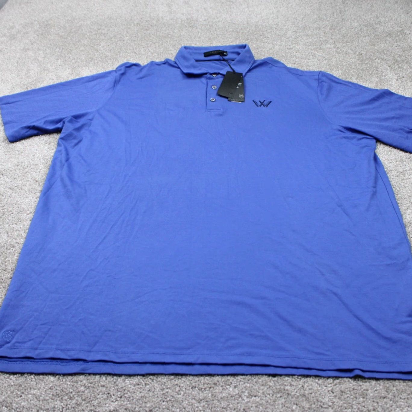 Vintage Greyson Polo Shirt Mens 2XL XXL Blue Cotton/Poly Stretch Short Sleeve Button Front Pockets Regular Fit Golf Size US XXL / EU 58 / 5 - 2 Thumbnail