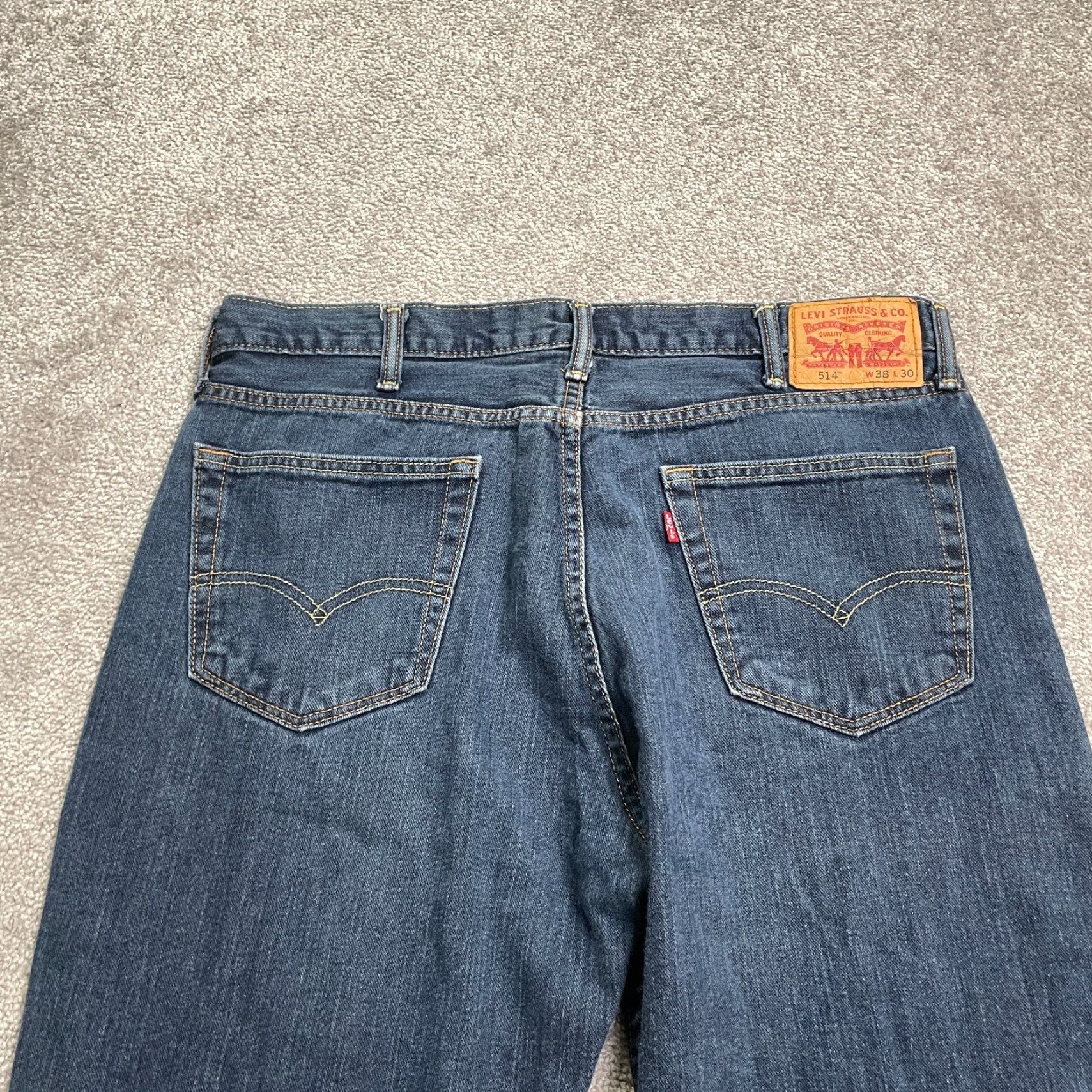 Levi's Levi's 514 Jeans Mens 38x30 Blue Dark Wash Denim Regular Straight Pants Credit? (just title) Size US 38 / EU 54 - 4 Thumbnail