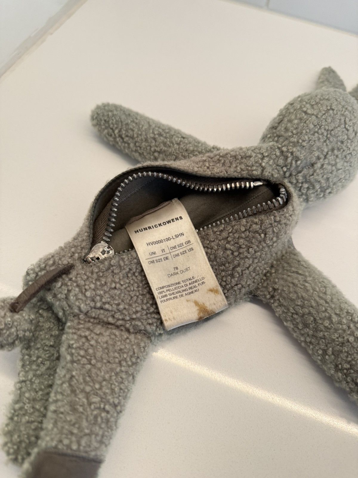 Rick Owens s/s 2020 shearling dark dust hun bunny bag!! Size ONE SIZE - 7 Thumbnail