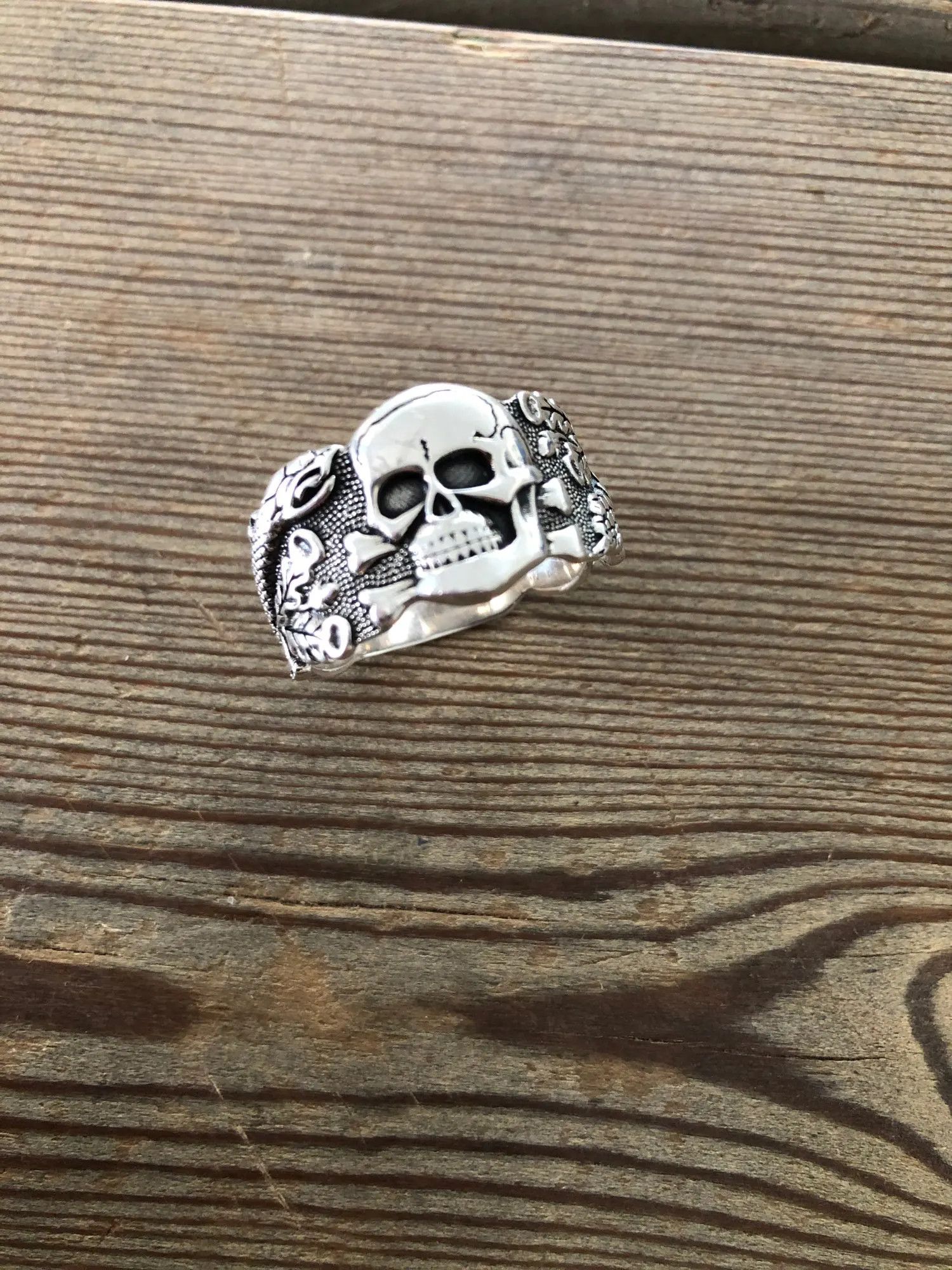 Vintage SIZE 10 925 Sterling Silver Skull Head Evil Demon Punk Ring Size ONE SIZE - 2 Thumbnail
