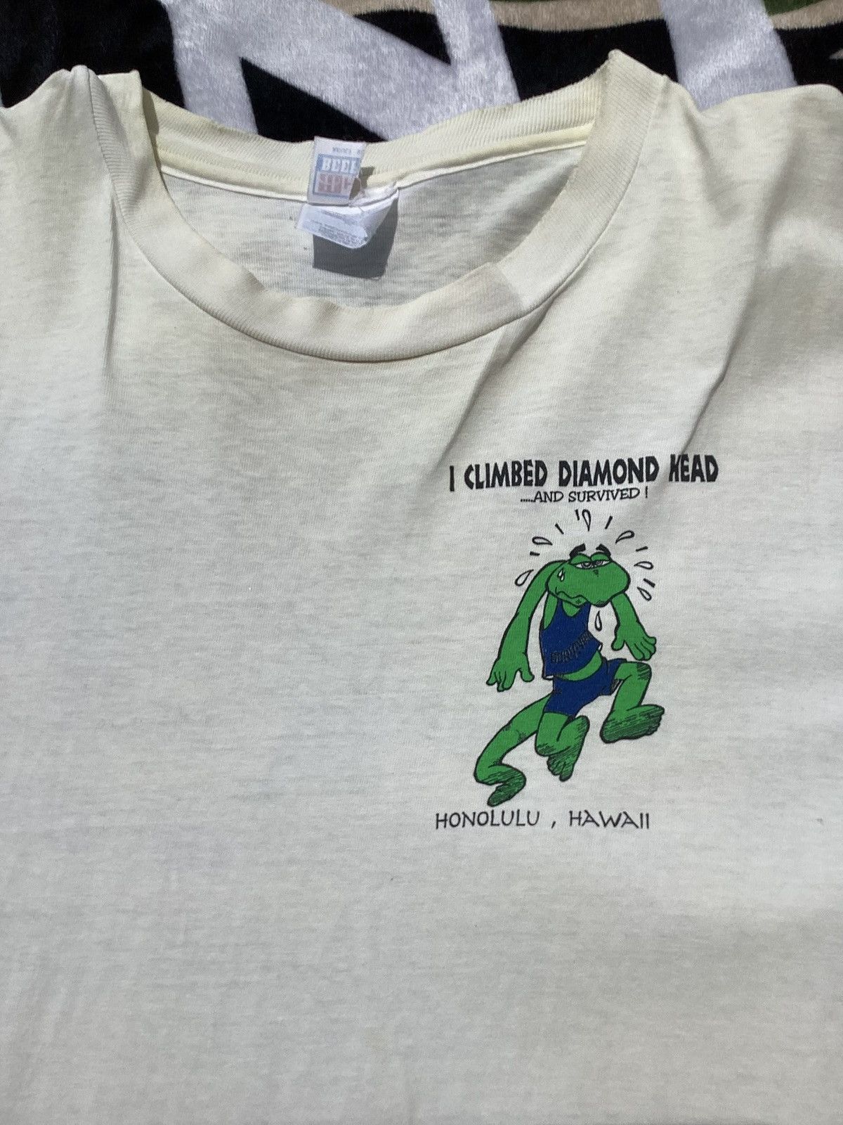 Hanes × Vintage Vtg 90s I climbed diamond head & survived Hawaii lizard Tee Size US XL / EU 56 / 4 - 4 Thumbnail