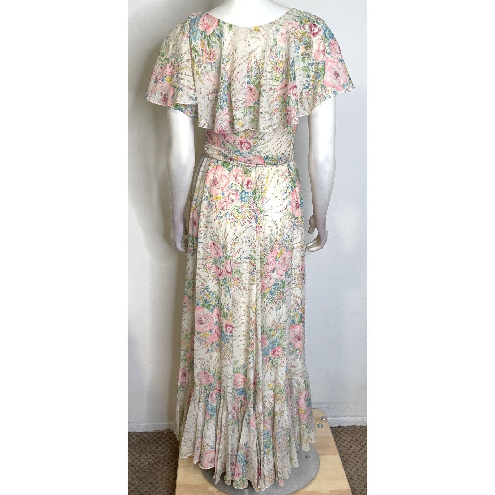 Oscar De La Renta VTG Oscar de le Renta Floral Maxi Dress 6 8 10 Romantic Size M / US 6-8 / IT 42-44 - 4 Thumbnail