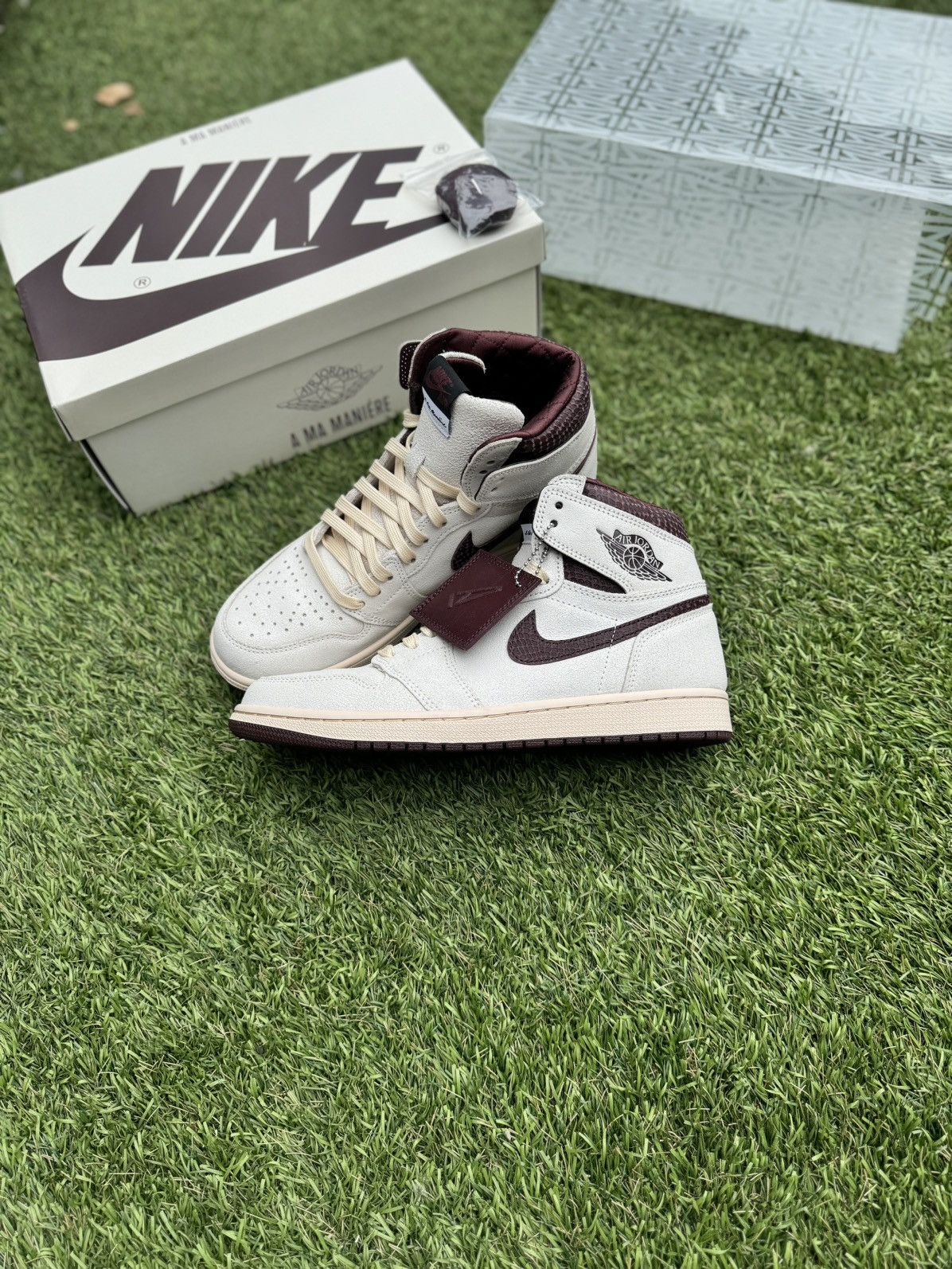 image of Air Jordan 1 Retro High OG A Ma Maniere Shoes in Dust/Sail, Men's (Size 10)