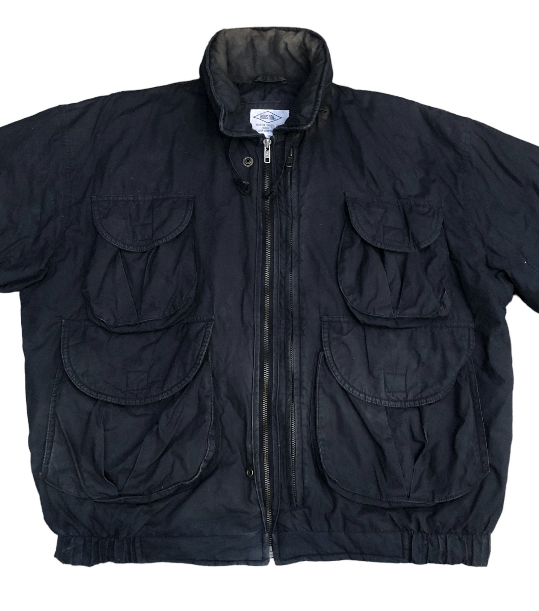 Issey Miyake × Le Grande Bleu (L.G.B.) Vtg HOUSTON Military Parachute Bomber Cargo Tactical Jacket Size US M / EU 48-50 / 2 - 3 Thumbnail