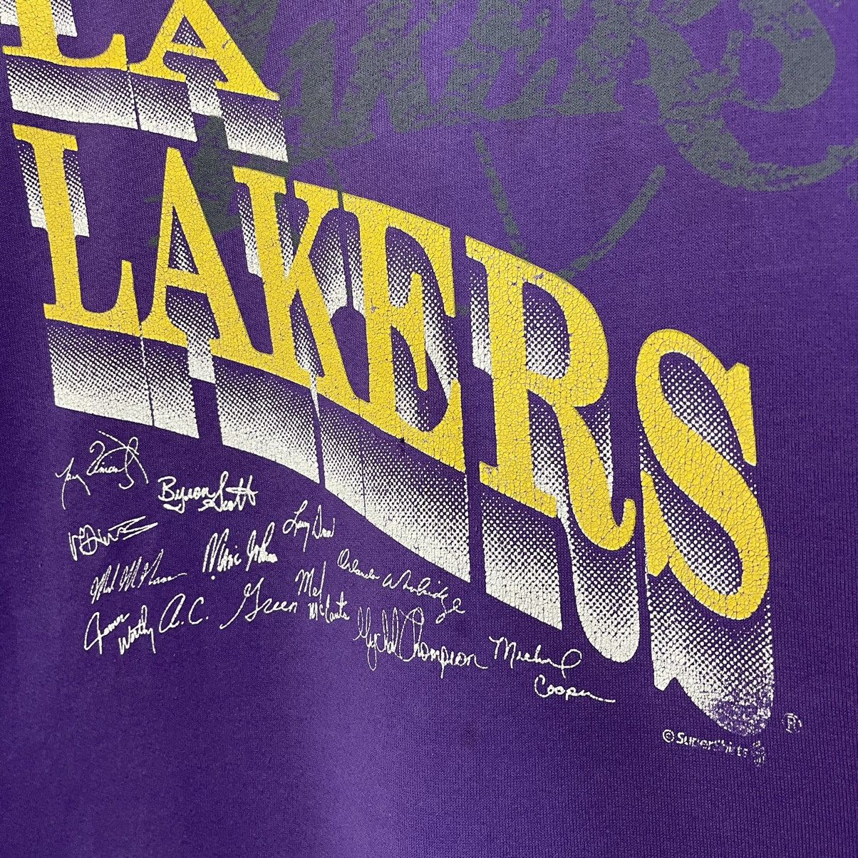NBA Vintage 90s NBA Los Angeles Lakers Big Logo Sweatshirt Size US M / EU 48-50 / 2 - 6 Thumbnail