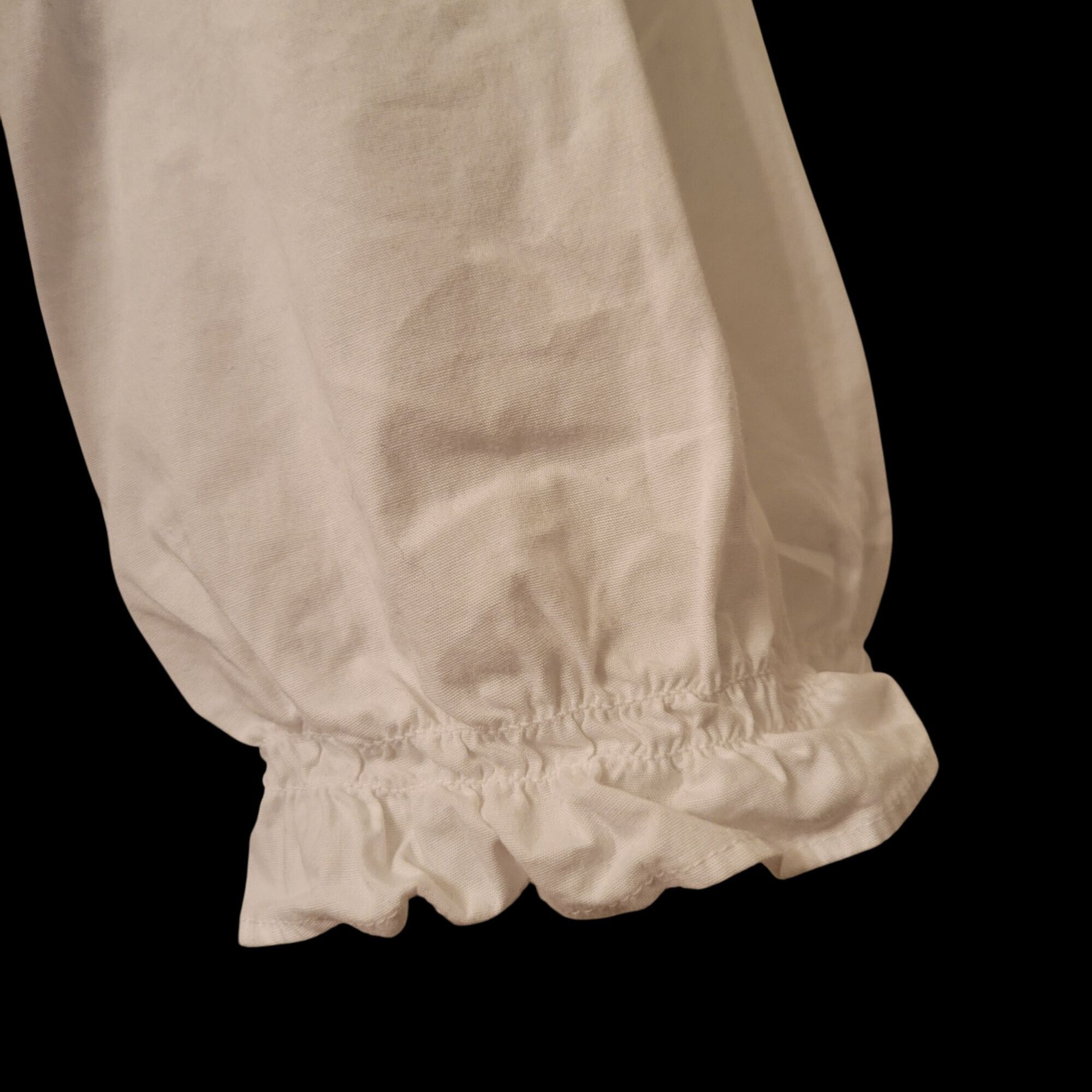 J.Crew J Crew White Puff Sleeve Cotton Blouse S Ruffle Trim Career Size S / US 4 / IT 40 - 2 Thumbnail