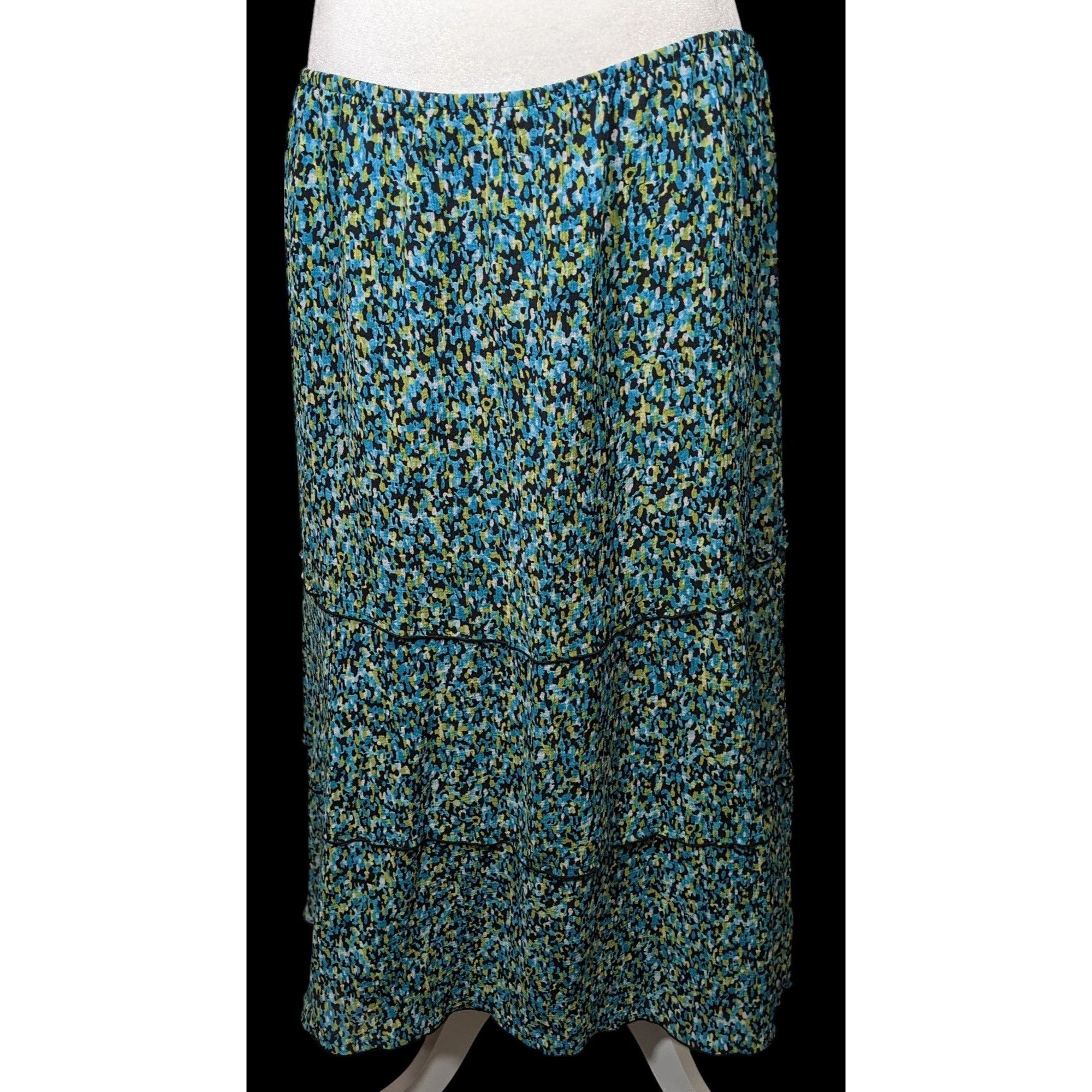 Other Vintage Alfred Dunner Blue And Green Speckled Faux Tiered Ma Size 34" / US 12 / IT 48 - 1 Thumbnail