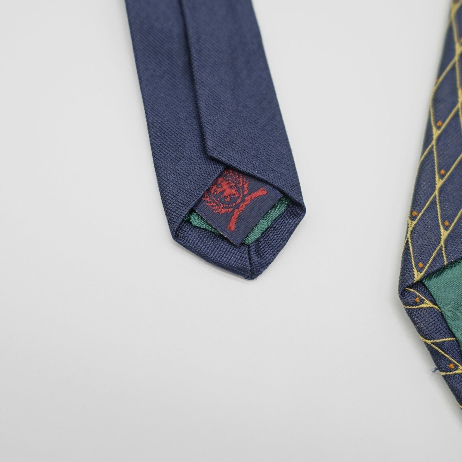 Tommy Hilfiger Vintage Tommy Hilfiger Blue Tan Woven Geometric Silk Tie Size ONE SIZE - 4 Thumbnail