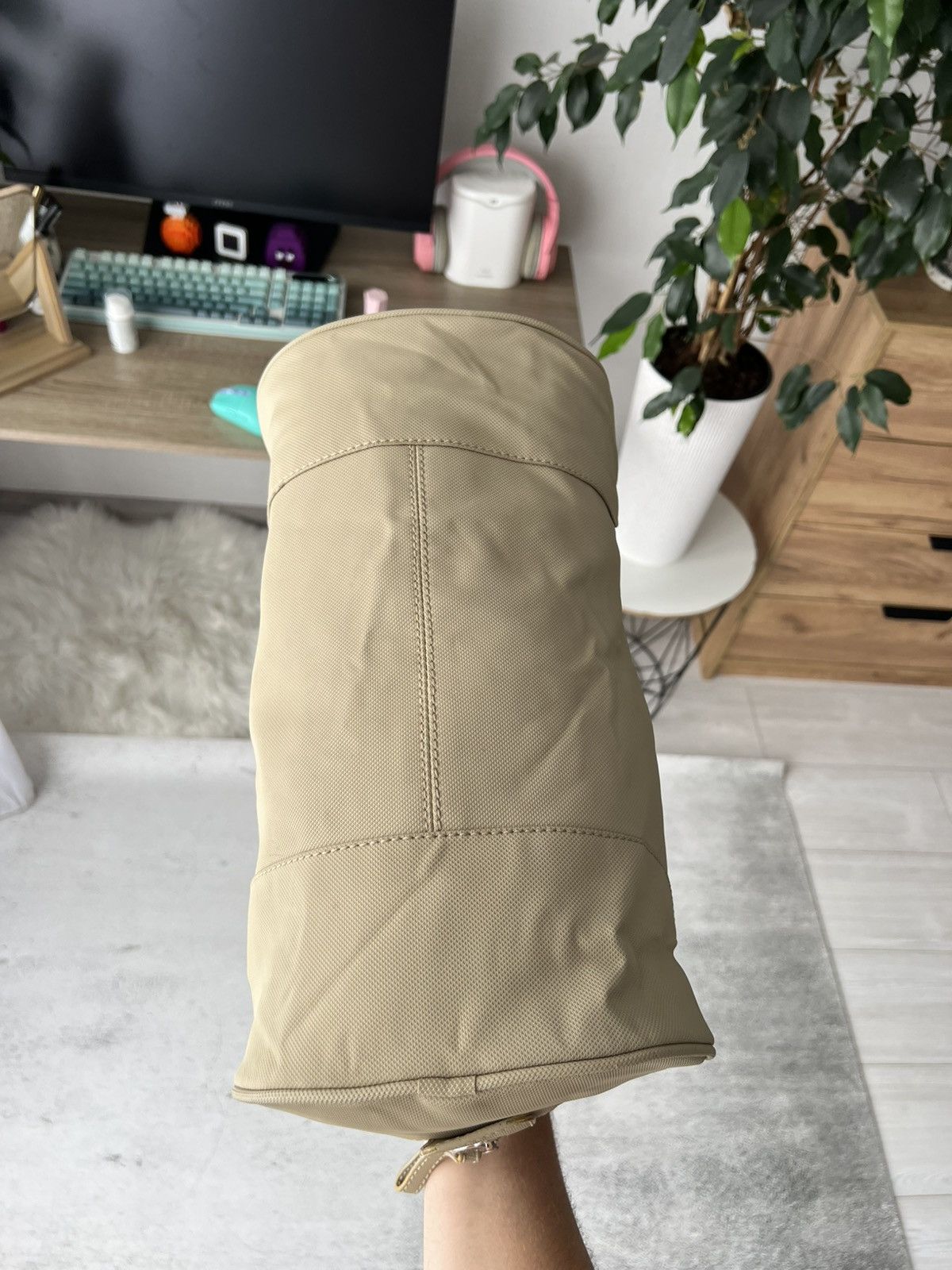 Lacoste 🐊Y2K Lacoste Vintage Bowling Bag Beige Green Croc 2000s Size ONE SIZE - 11 Thumbnail