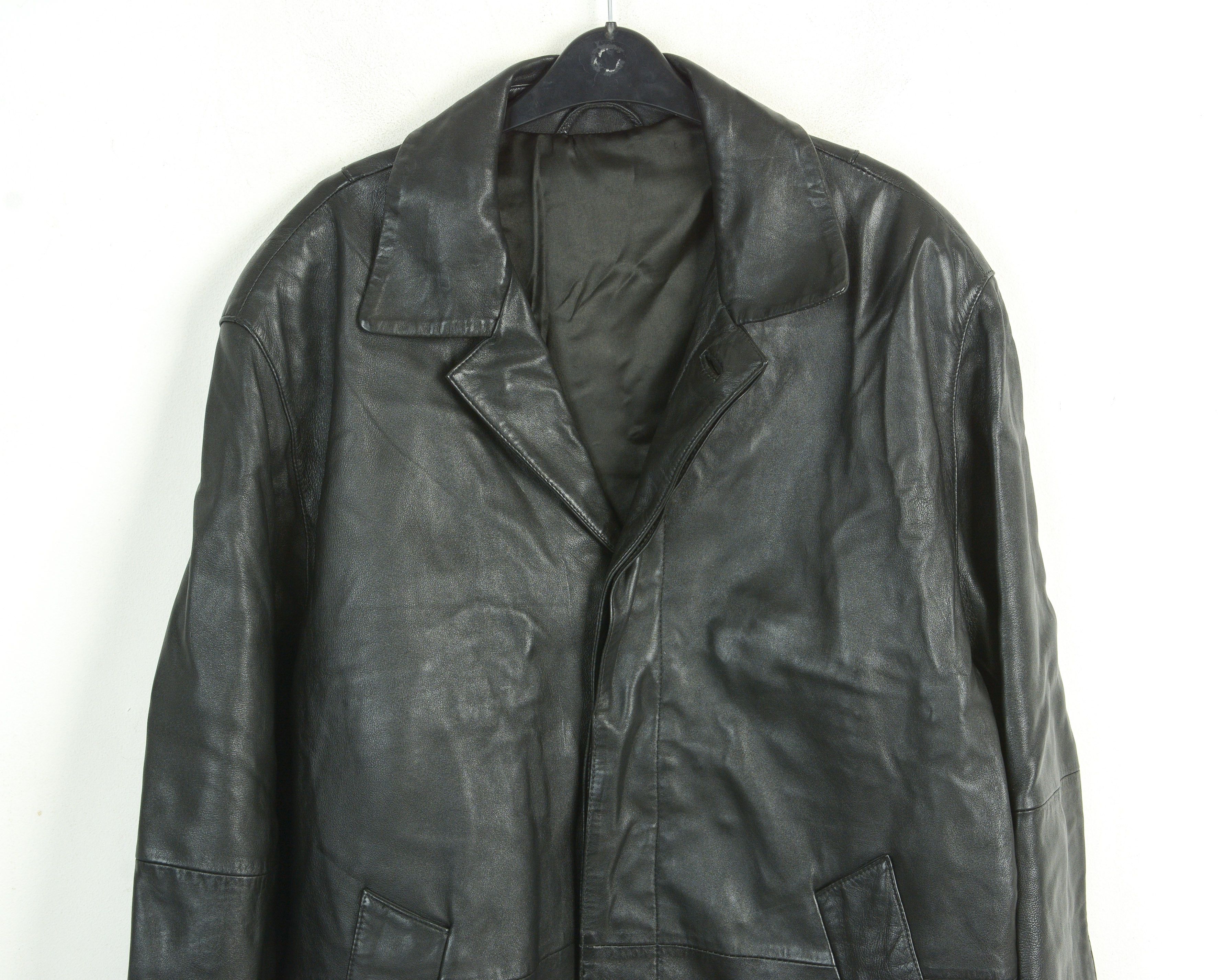 Genuine Leather Angelico Litrico L Real Genuine Leather Coat Jacket Buttons Size US L / EU 52-54 / 3 - 3 Thumbnail