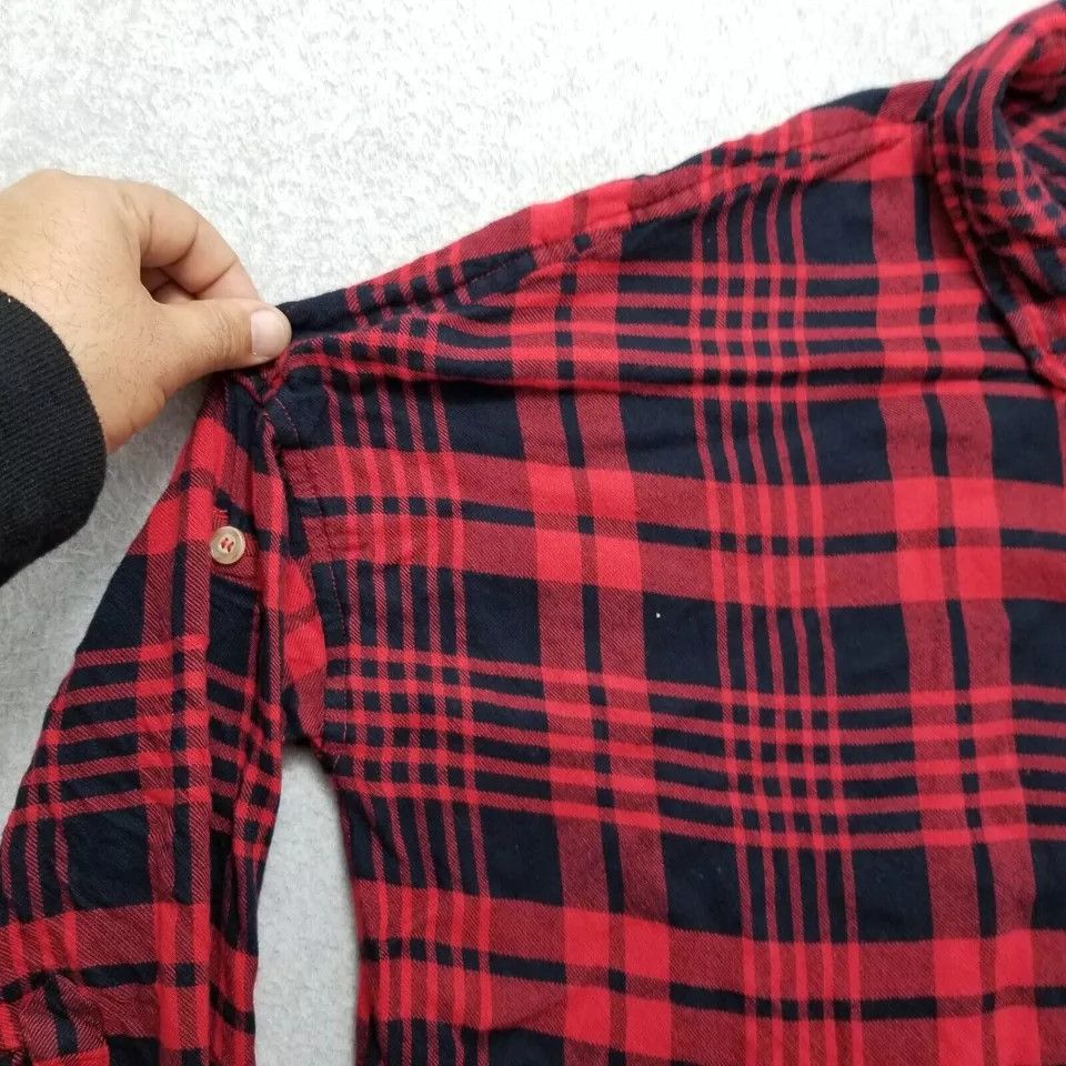 Other Entro Shirt Womens Small Red Plaid Button Up Oversized Size S / US 4 / IT 40 - 4 Thumbnail