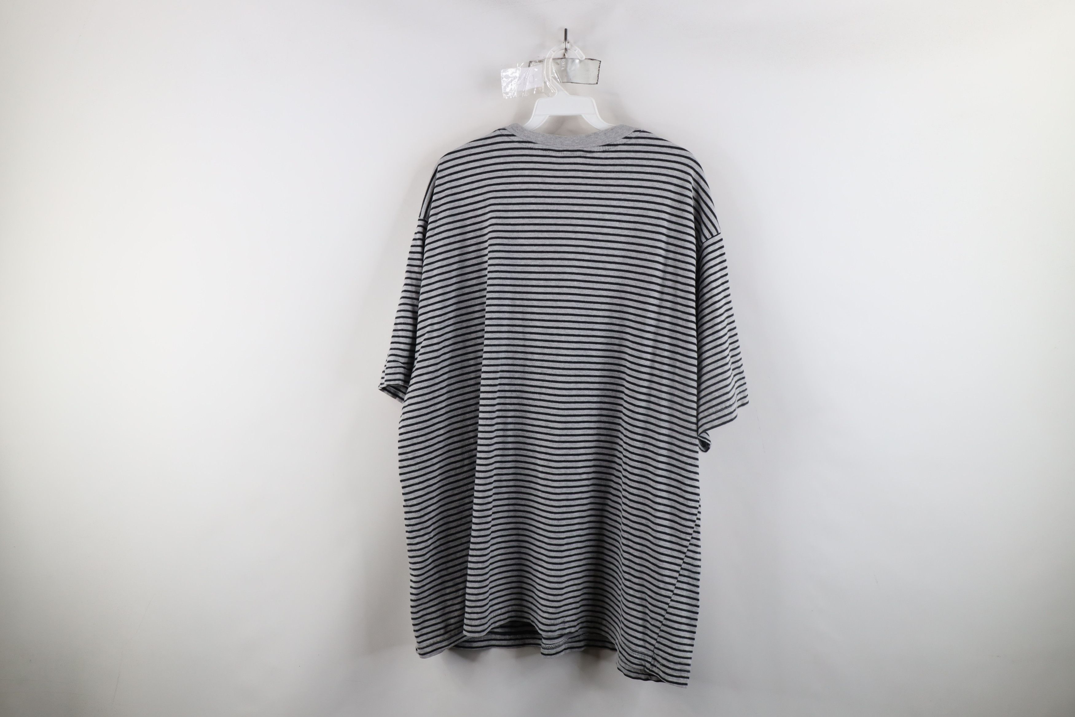 Vintage Vintage 90s Streetwear Striped Short Sleeve T-Shirt Gray Size US XXL / EU 58 / 5 - 9 Thumbnail