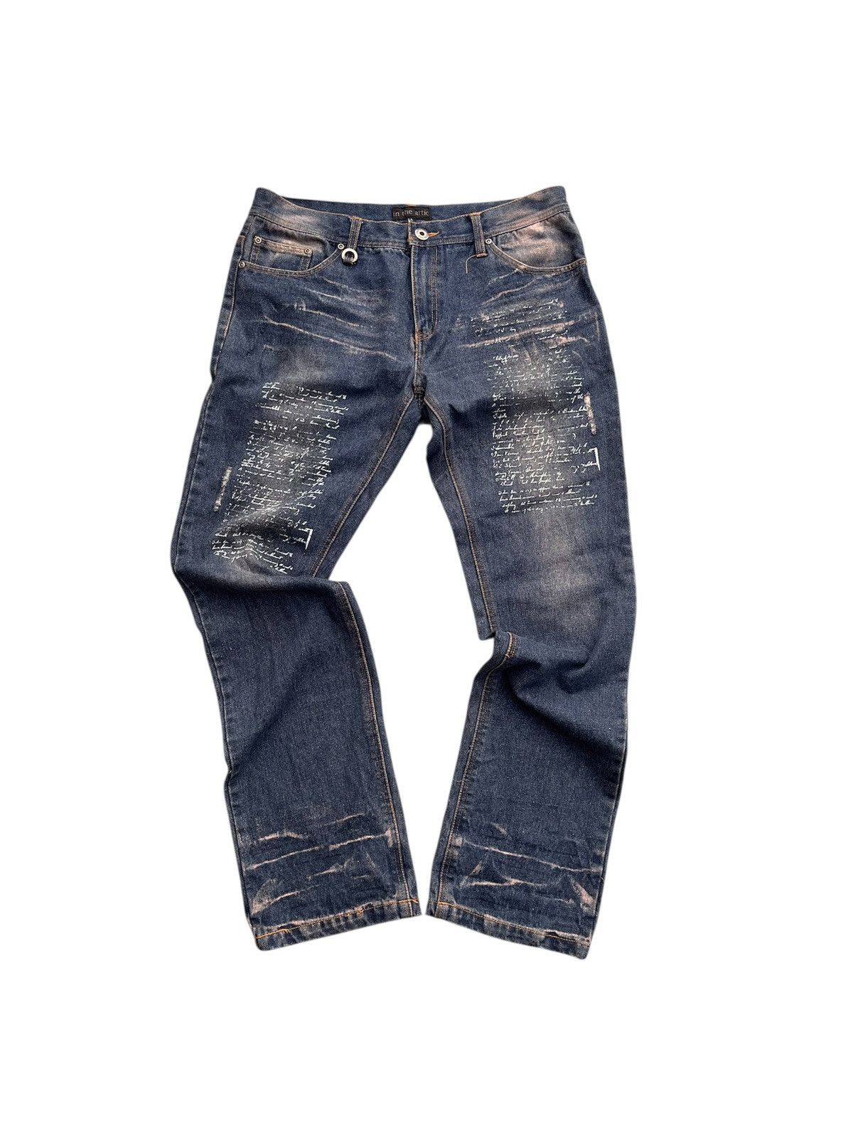 14th Addiction IN THE ATTIC POEM DISTRESSED JEANS PUNK LGB Y2K Size US 30 / EU 46 - 1 Thumbnail