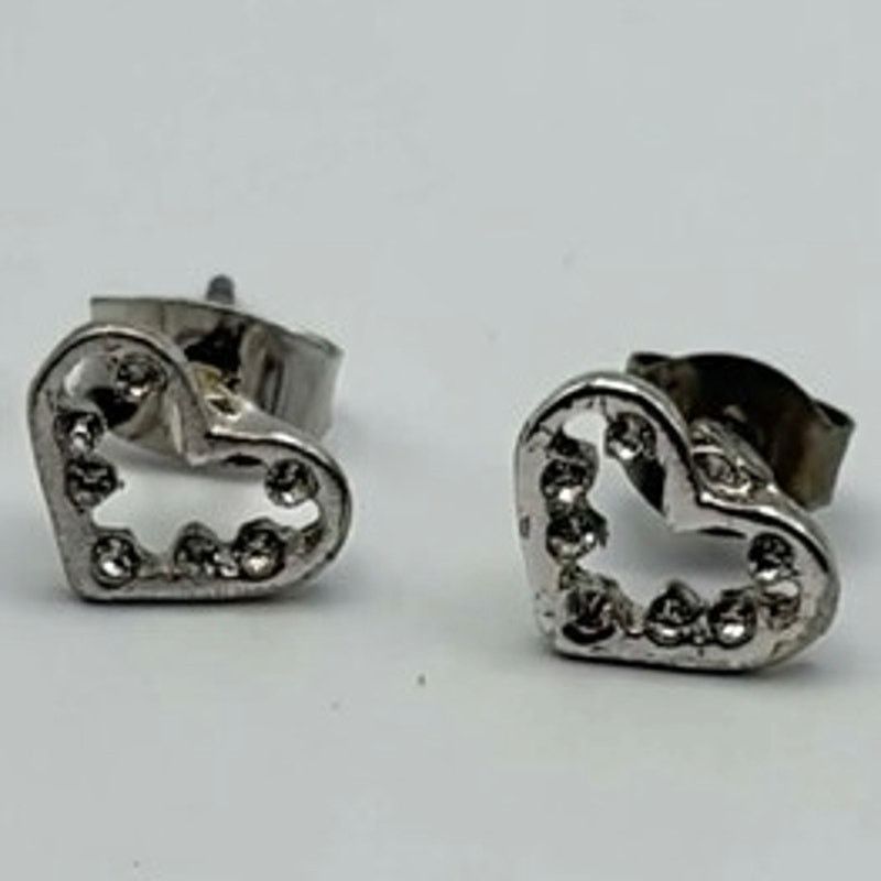 Other Silver Crystal Heart Earrings Size ONE SIZE - 3 Thumbnail