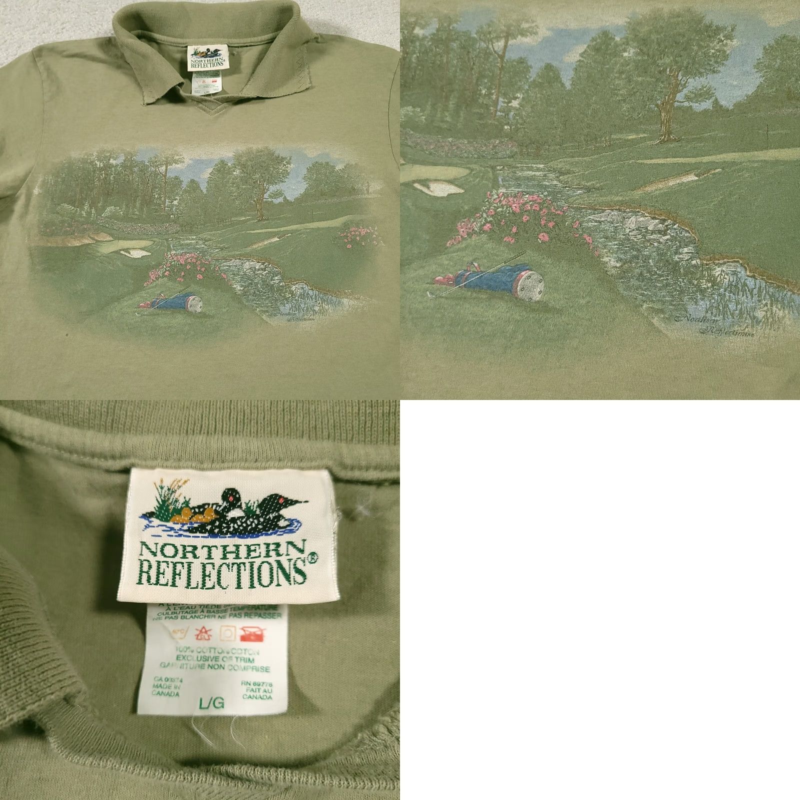Northern Reflections VINTAGE Northern Reflections Women Large Golf Shirt Short Sleeve Collared Nature Graphic Size L / US 10 / IT 46 - 8 Thumbnail