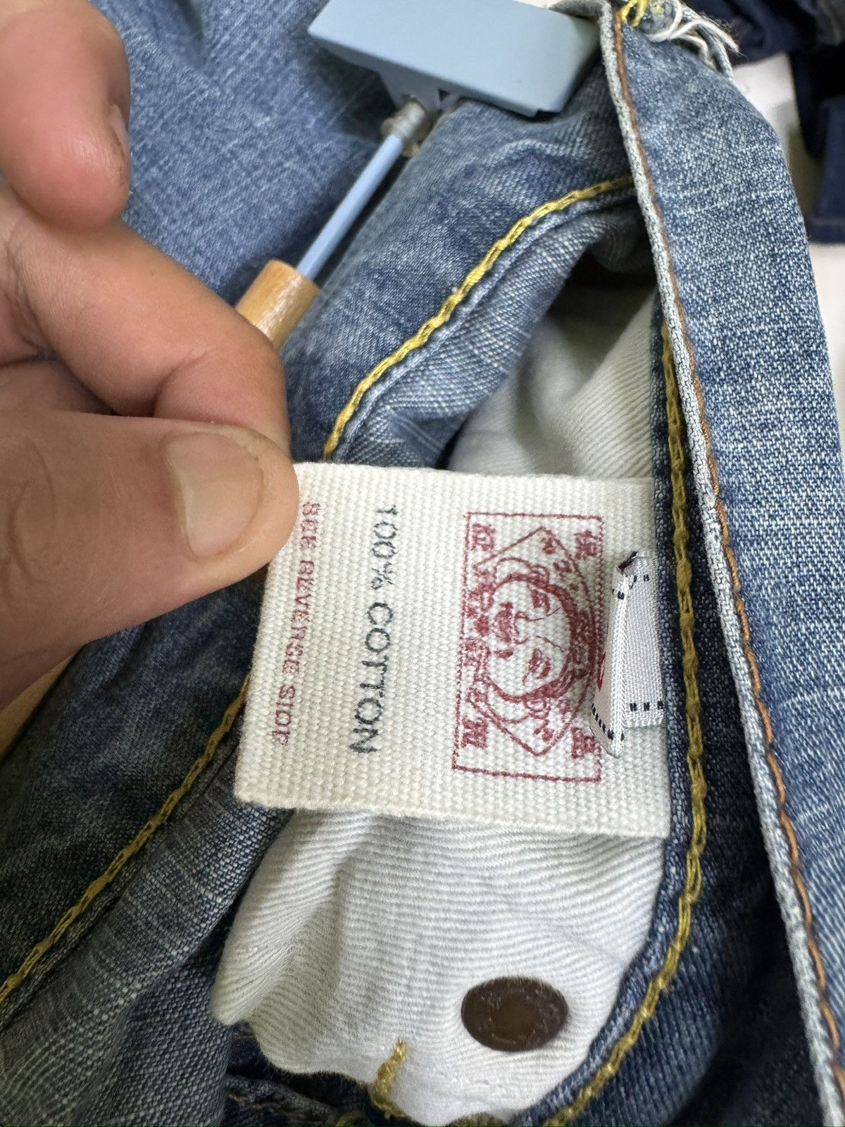 Evisu Evisu GENES Flare Jeans Red Stitches Logo Denim Y2K Archive Size 28" / US 6 / IT 42 - 13 Thumbnail