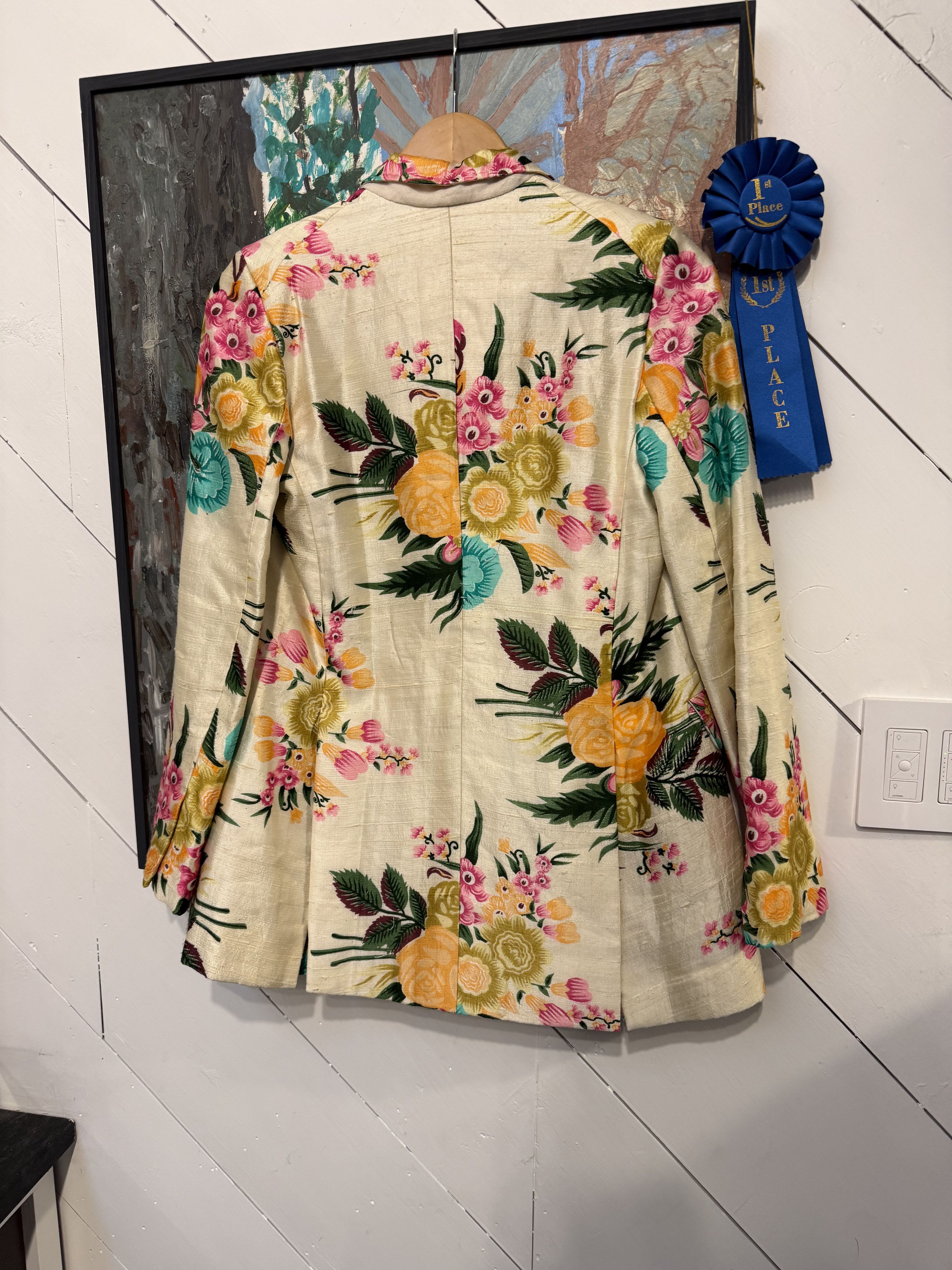 Alix Of Bohemia Acid Floral Blazer Jaipur Silk Medium Size XS / US 0-2 / IT 36-38 - 2 Thumbnail