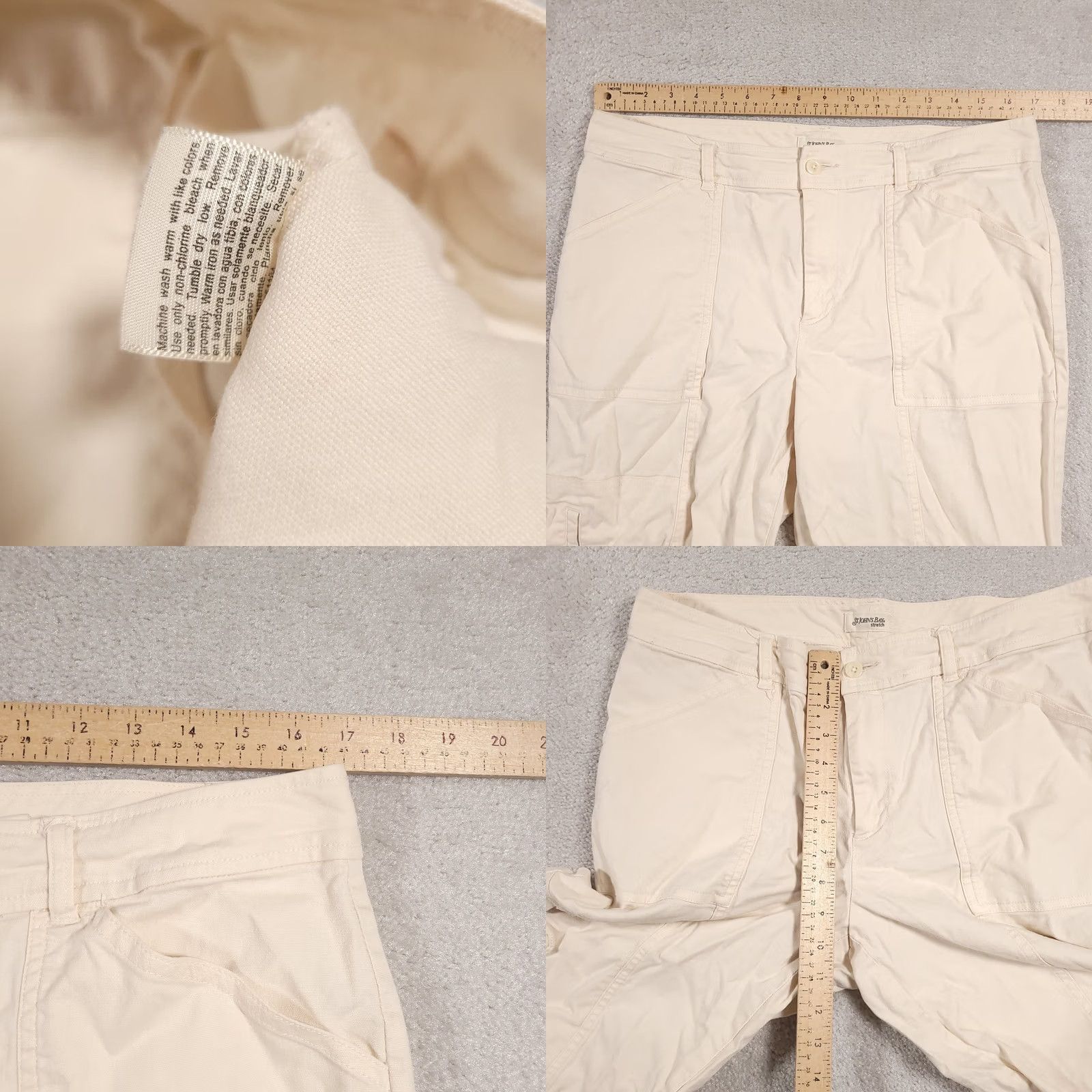 Vintage St Johns Bay Pants Womens 12 Beige Stretch Cargo Capri Cropped Casual Outdoors Size 34" / US 12 / IT 48 - 8 Thumbnail