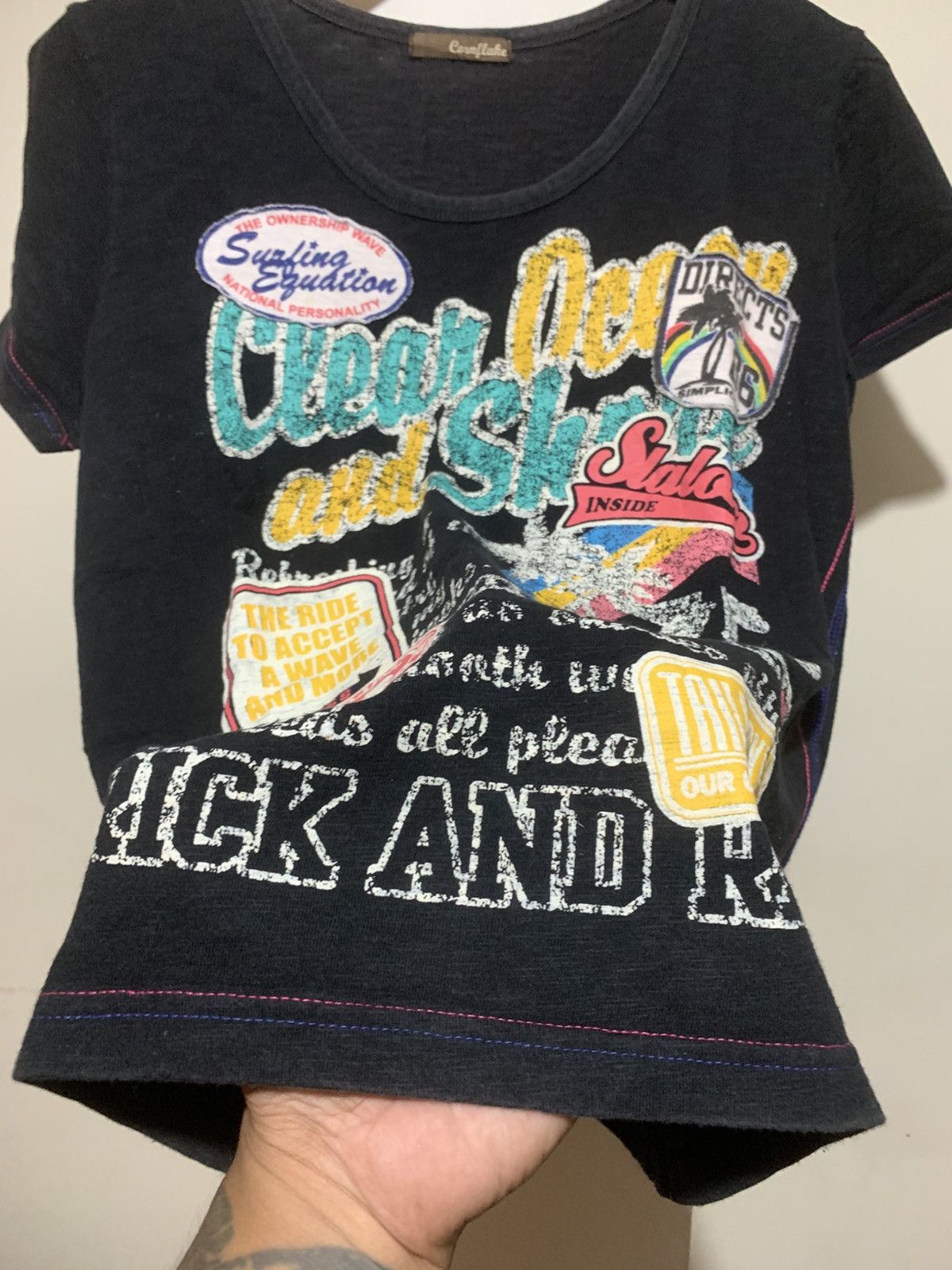 14th Addiction Japanese Corn Flake Surf Style Patch Tee Shirt Size US L / EU 52-54 / 3 - 4 Thumbnail