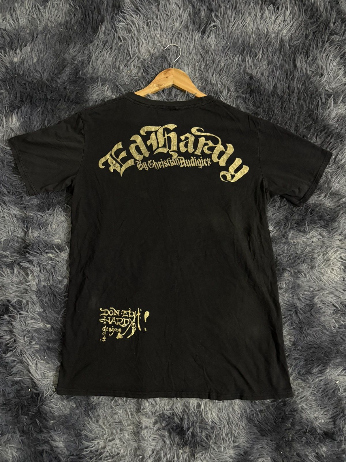 Ed Hardy 🔥HOT🔥VINTAGE ED HARDY BY CHRISTIAN AUDIGER BEADED SKULL TEE Size US L / EU 52-54 / 3 - 5 Thumbnail