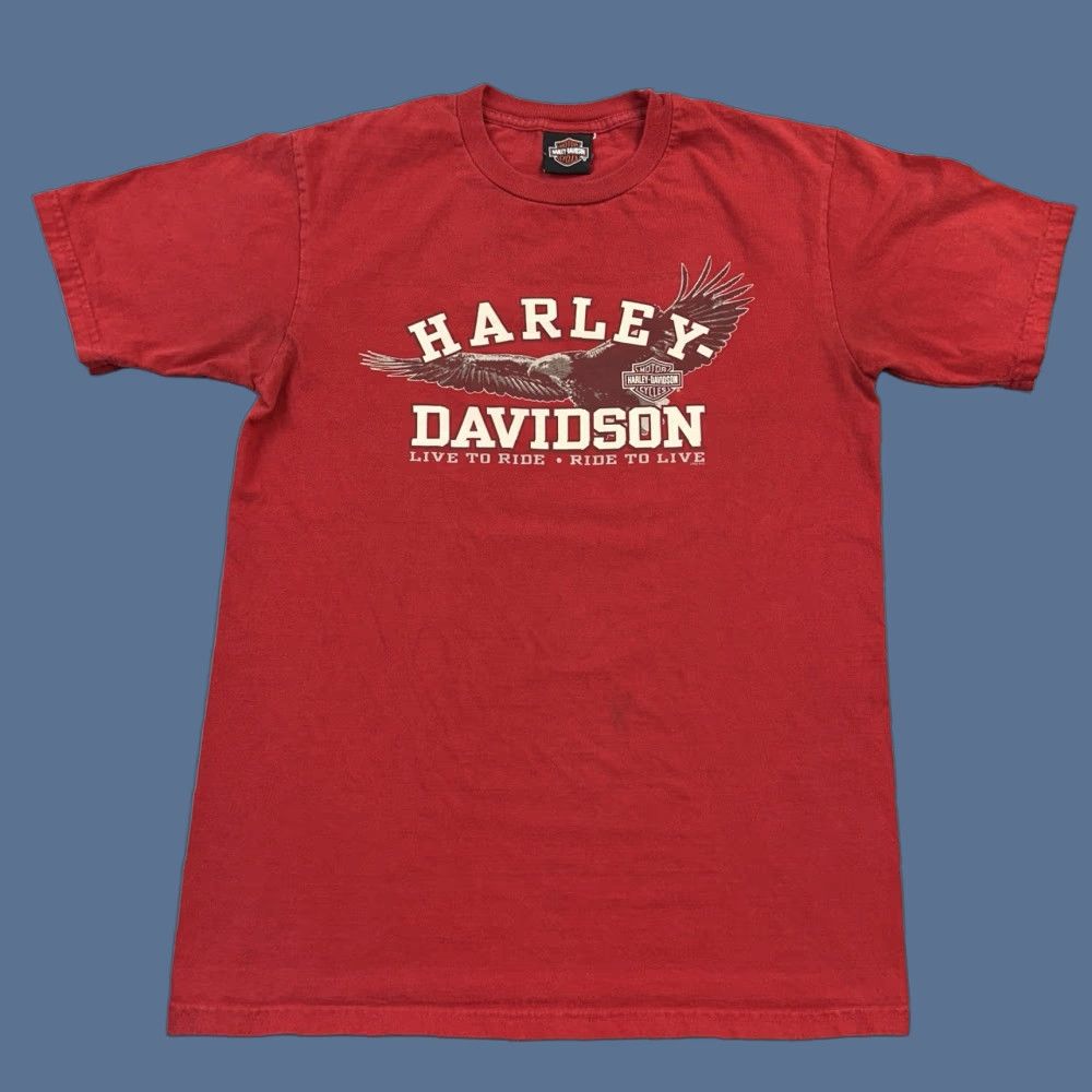 Harley Davidson Harley-Davidson Shirt Mens M Red New Orleans Eagle Motorcycle Biker Y2K Vintage Graphic Print Logo USA Skull Size US M / EU 48-50 / 2 - 1 Thumbnail