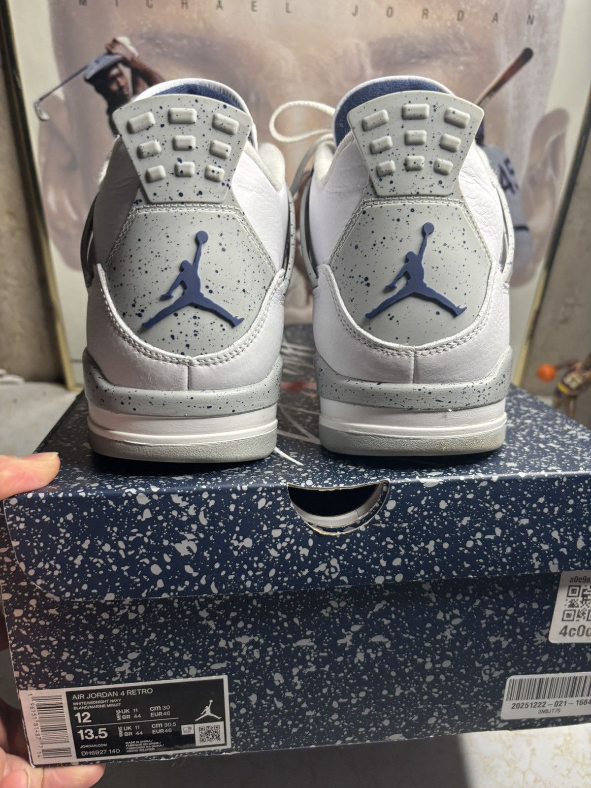 Jordan Brand Air Jordan 4 Retro midnight Navy Size US 12 / EU 45 - 7 Thumbnail