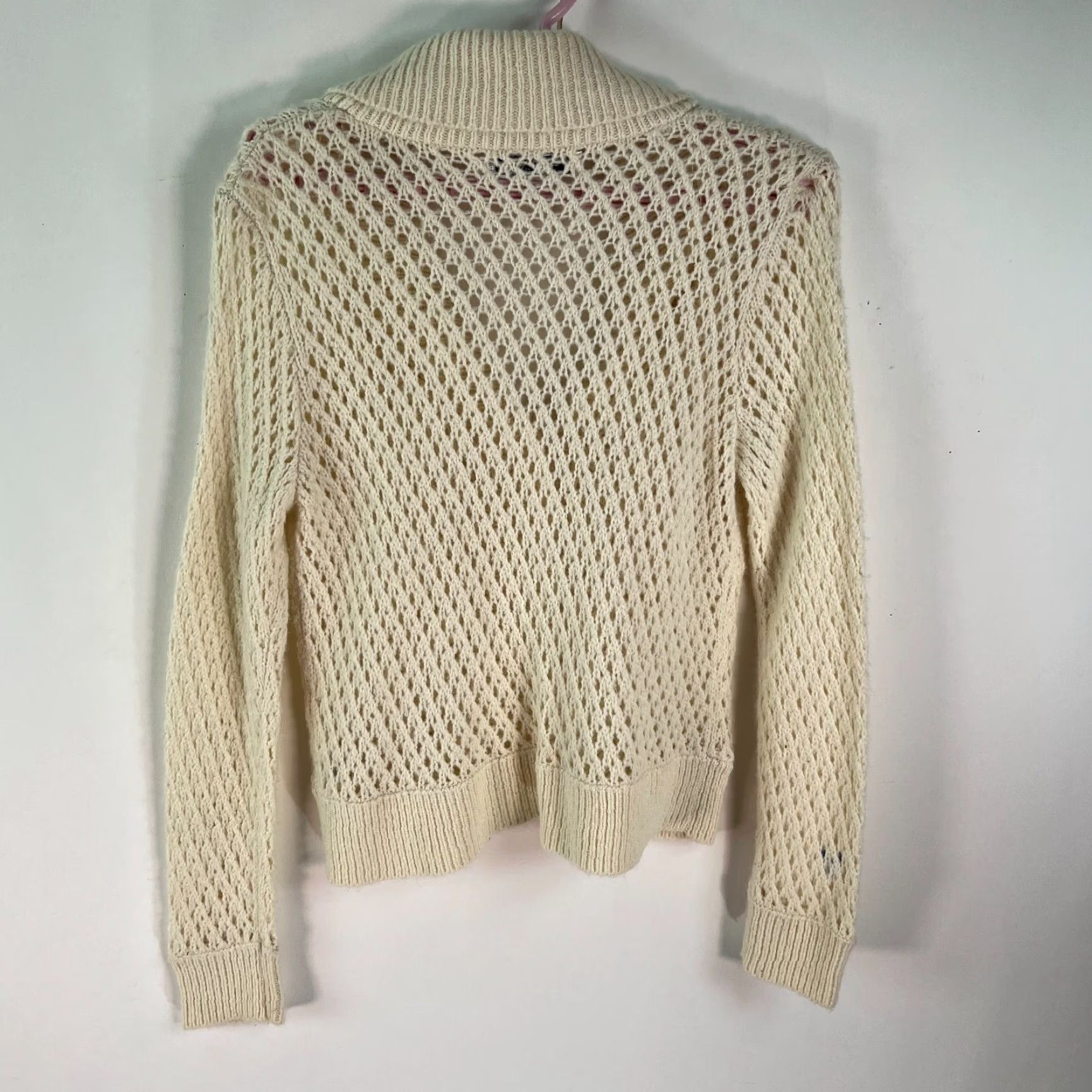 Jones New York Jones New York Womens Open Knit Cardigan Sweater Beige Size PM Casual Classic Size M / US 6-8 / IT 42-44 - 3 Thumbnail