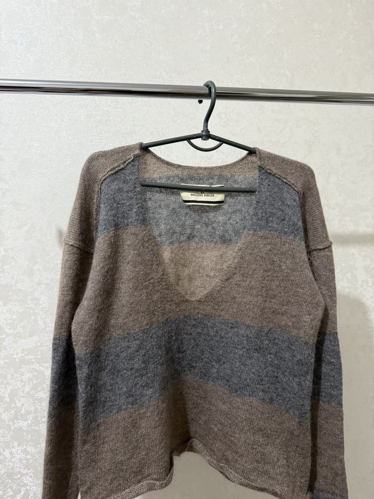 By Malene Birger By Malene Birger Women’s Wool Blend Striped V-Neck Sweater Size XS / US 0-2 / IT 36-38 - 3 Thumbnail