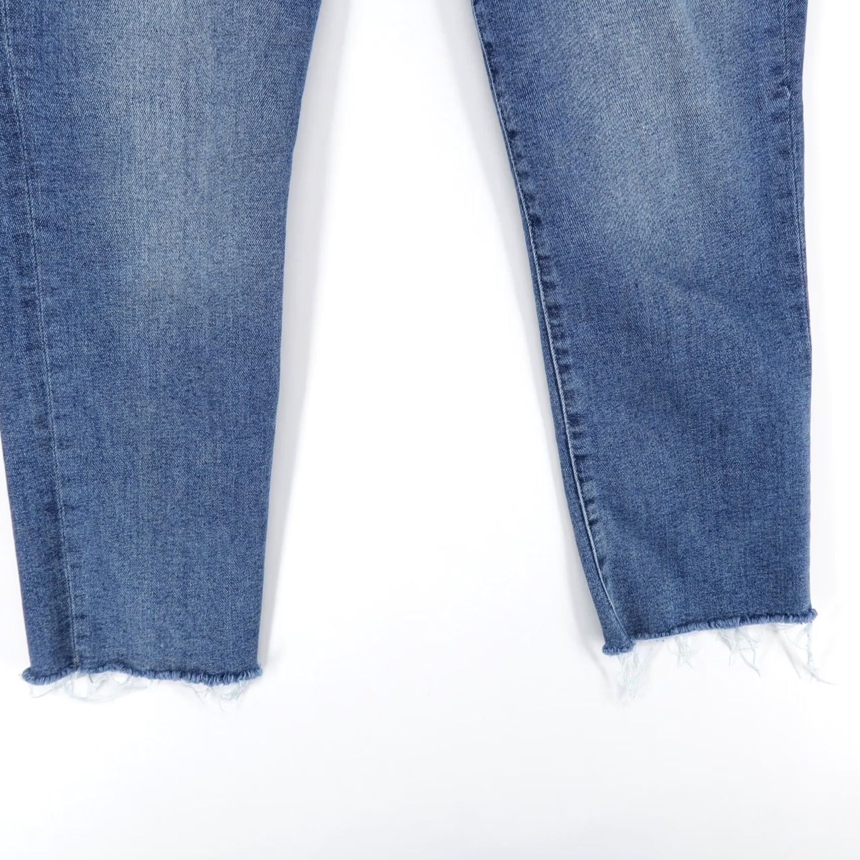 Vintage Evereve Jeans Womens 29 Blue High Rise Straight Leg Raw Hem Size 29" - 2 Thumbnail
