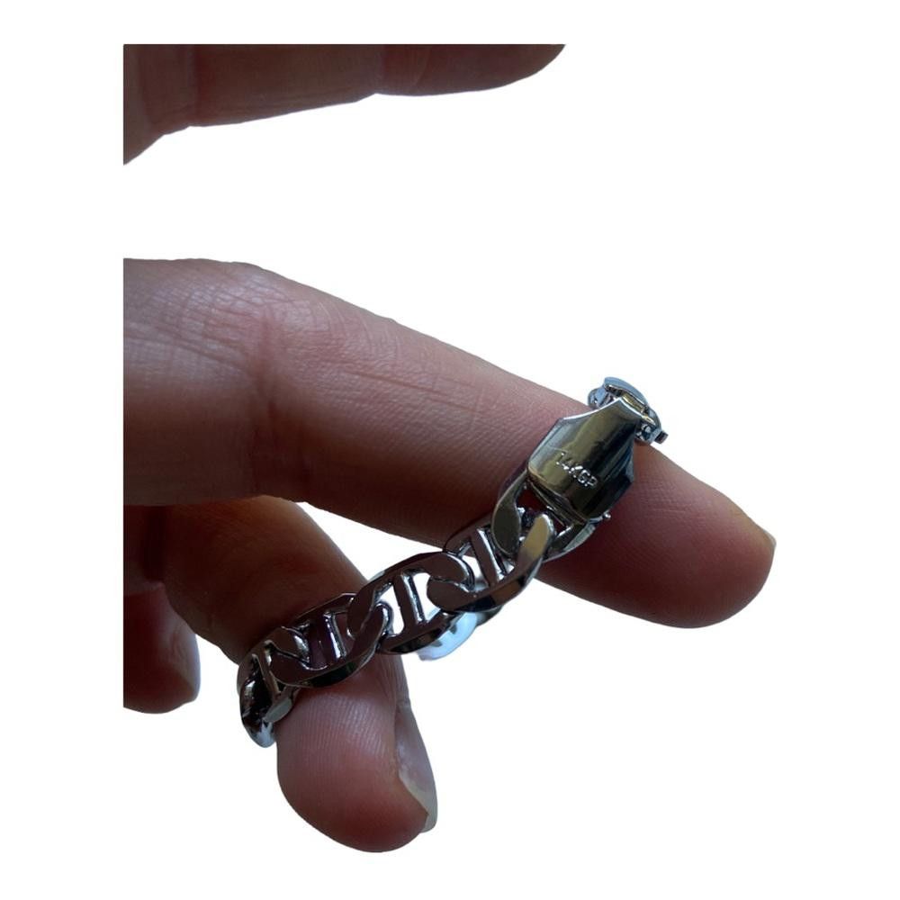 Designer Y2K 14K White Gold Plated Figaro Chain Bracelet Size ONE SIZE - 3 Thumbnail