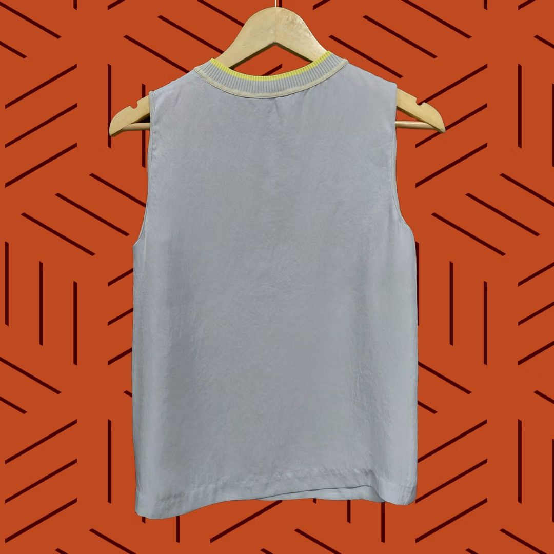 Rag & Bone rag & bone NEW YORK Sleeveless Top Gray Women XS Crew Neck Blouse Casual Knit Lightweight Stretch Size XS / US 0-2 / IT 36-38 - 1 Thumbnail