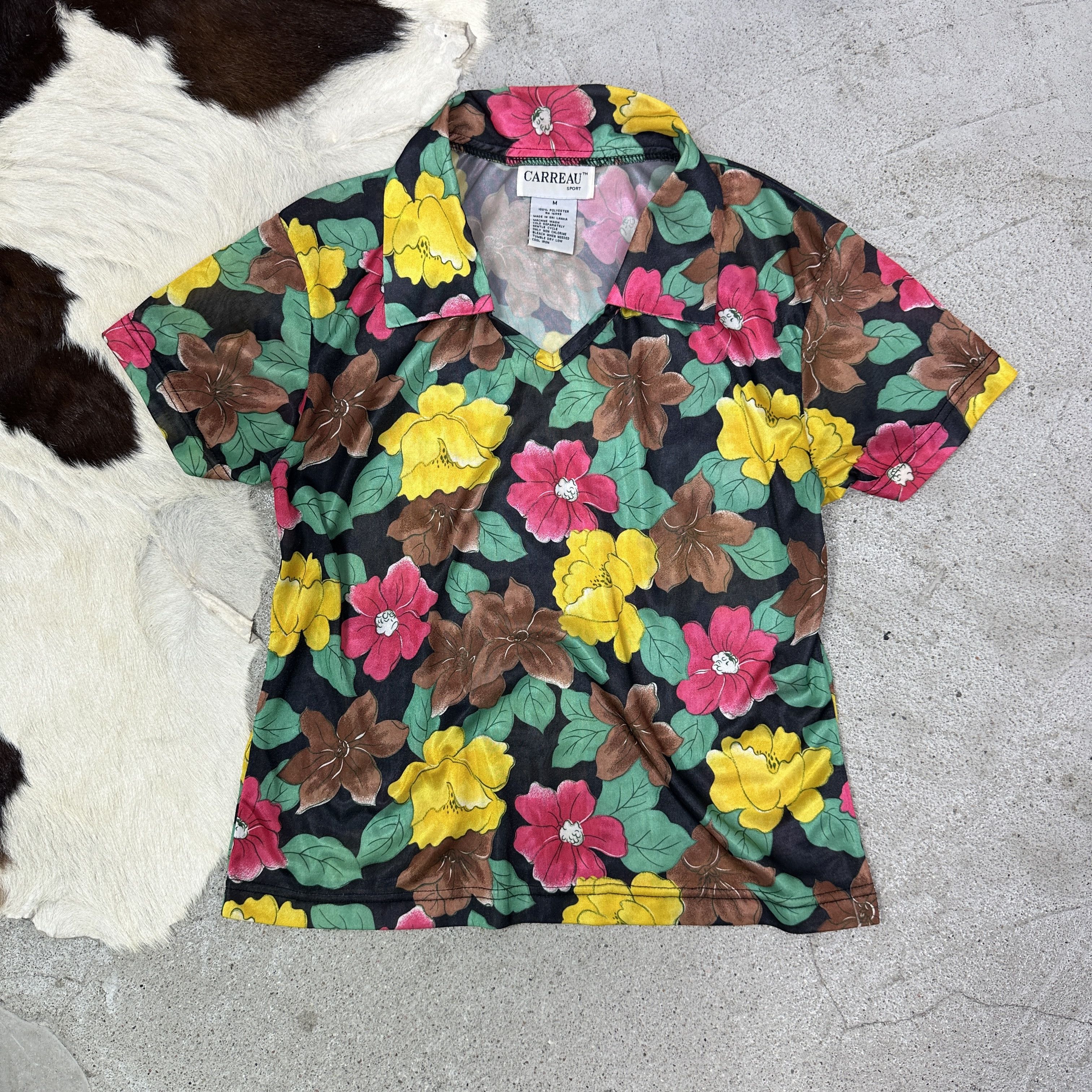 Vintage Vintage Flower Print Preppy Old Money Summer Top 00s Size M / US 6-8 / IT 42-44 - 4 Thumbnail