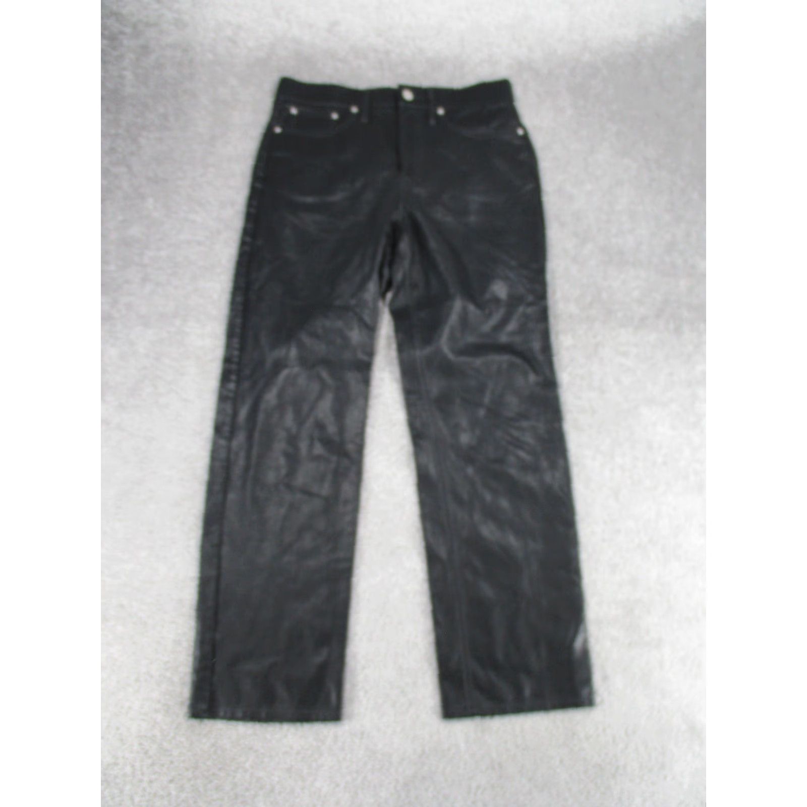 J.Crew J.CREW Pants Womens 27 Black Faux Leather Classic Straight NEW Dress Pants Women Size 27" / US 4 / IT 40 - 2 Thumbnail