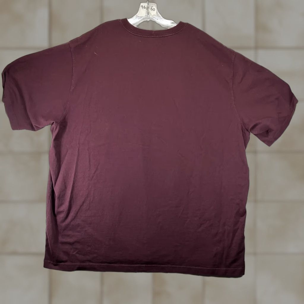 Carhartt Carhartt T-Shirt Mens 4XL Short Sleeve Port Wine Pocket Heavy Cotton Crew Neck Solid Red Relaxed All Seasons Size US XXL / EU 58 / 5 - 1 Thumbnail