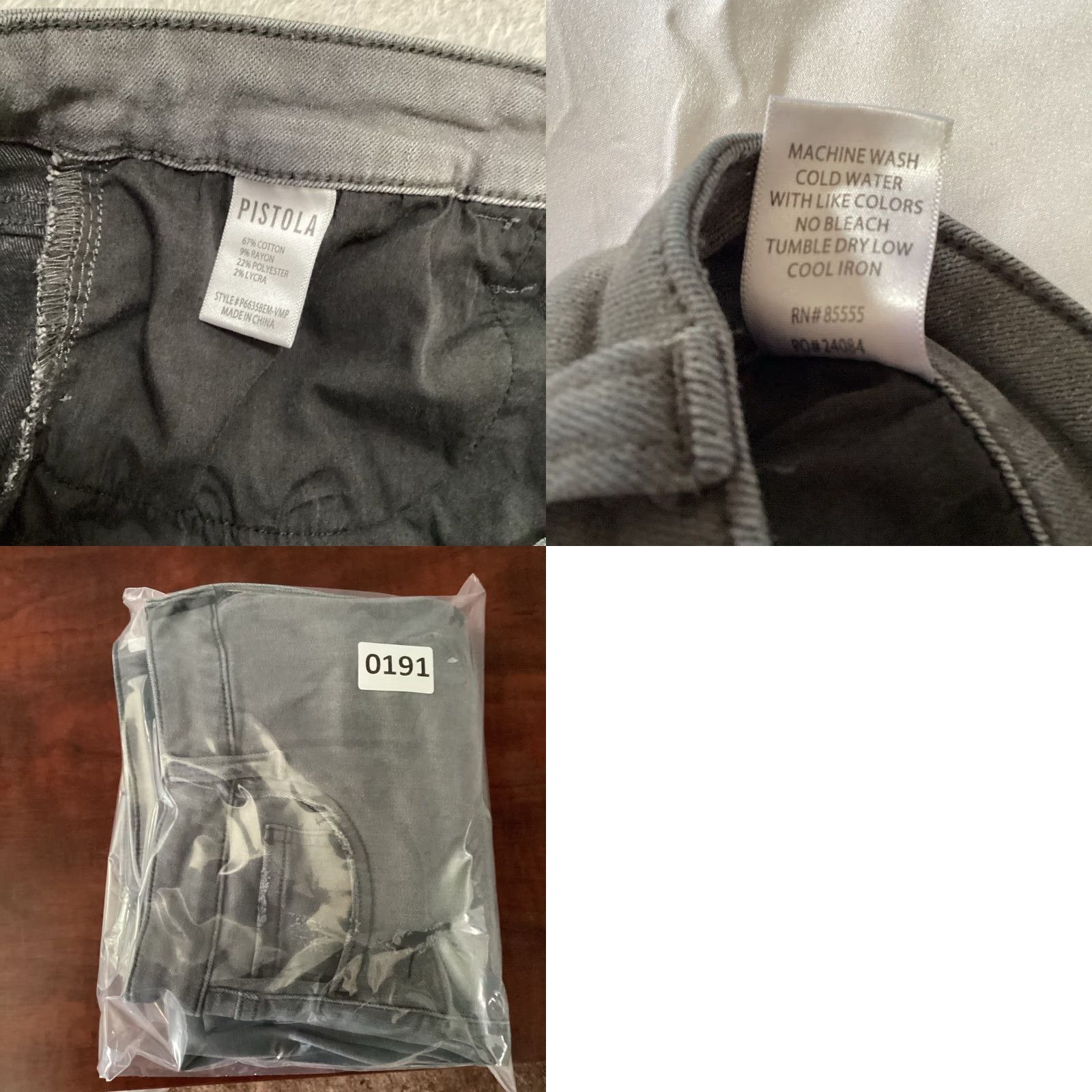 Pistola Pistola Jeans Womens Slim Skinny High Rise Distressed 32 Gray Arianna 30x26.5 Jeans Size 24" / US 00 / IT 34 - 9 Thumbnail