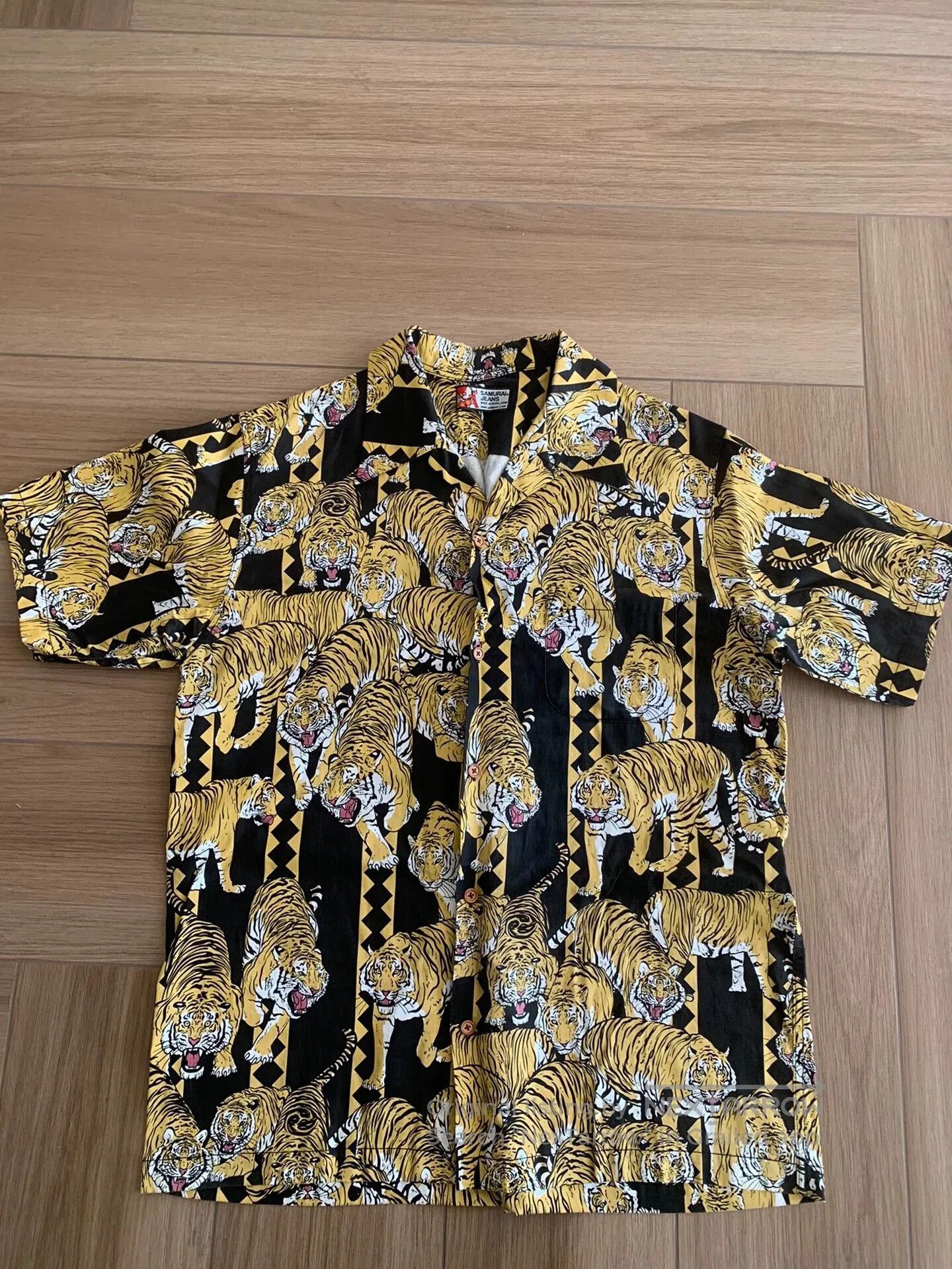 Japanese Brand Samurai Jeans Vintage Short-Sleeve Work Shirt. Size US XXL / EU 58 / 5 - 1 Thumbnail