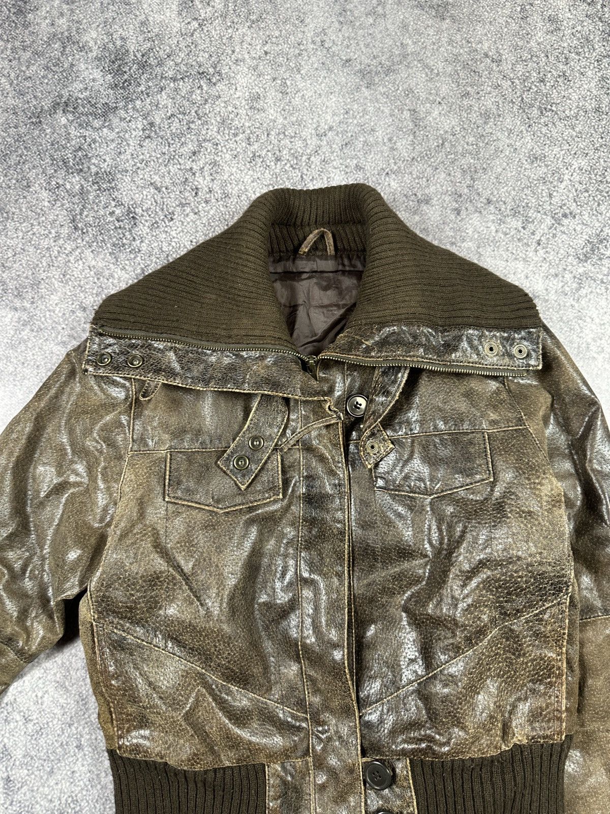 Vintage Y2k Vintage Leather Jacket Opium Avant Garden Rare VTg Pelle Size XL / US 12-14 / IT 48-50 - 4 Thumbnail