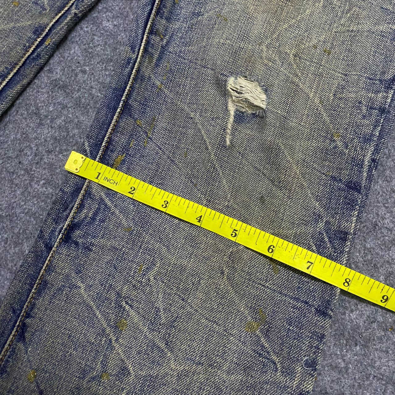 Japanese Brand 💥Flare💥Vintage Agate Label Punk Distressed Denim Size 32" / US 10 / IT 46 - 7 Thumbnail