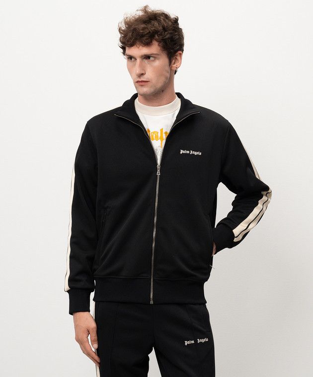 Palm Angels o1s22i1n1224 Contrast Band Track Jacket in Black Size US XL / EU 56 / 4 - 3 Thumbnail