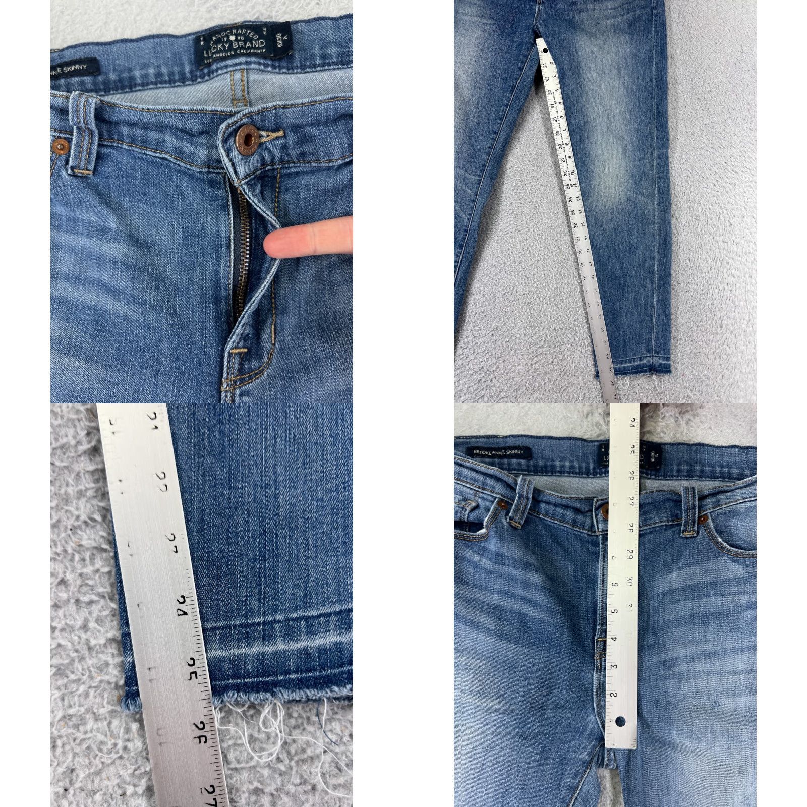 Lucky Brand Lucky Brand Jeans Womens 10 Blue Denim Skinny 5-Pocket Regular Inseam 25.5in Medium Wash 90s Theme Comfort Cotton Blend N/A Size 32" / US 10 / IT 46 - 8 Thumbnail