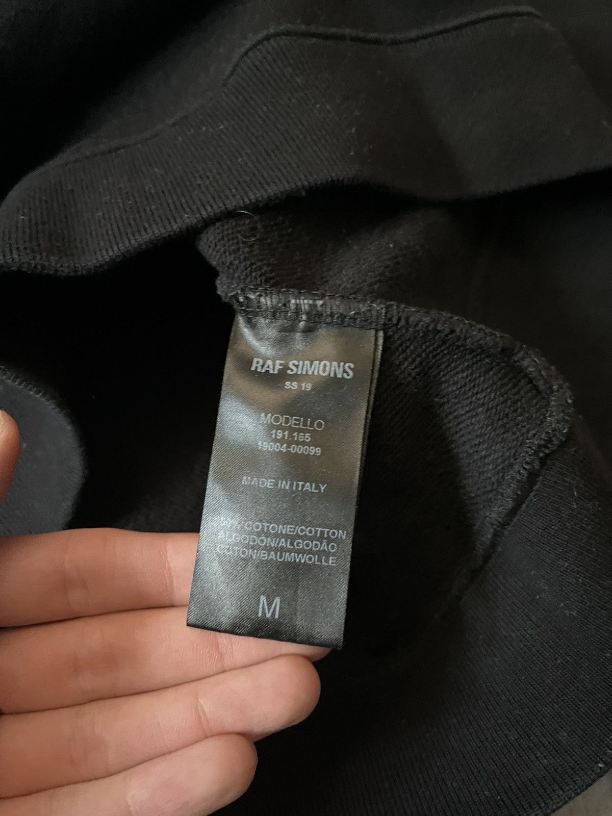 Raf Simons Raf Simons S/S 19 black sweatshirt rare Size US M / EU 48-50 / 2 - 7 Thumbnail