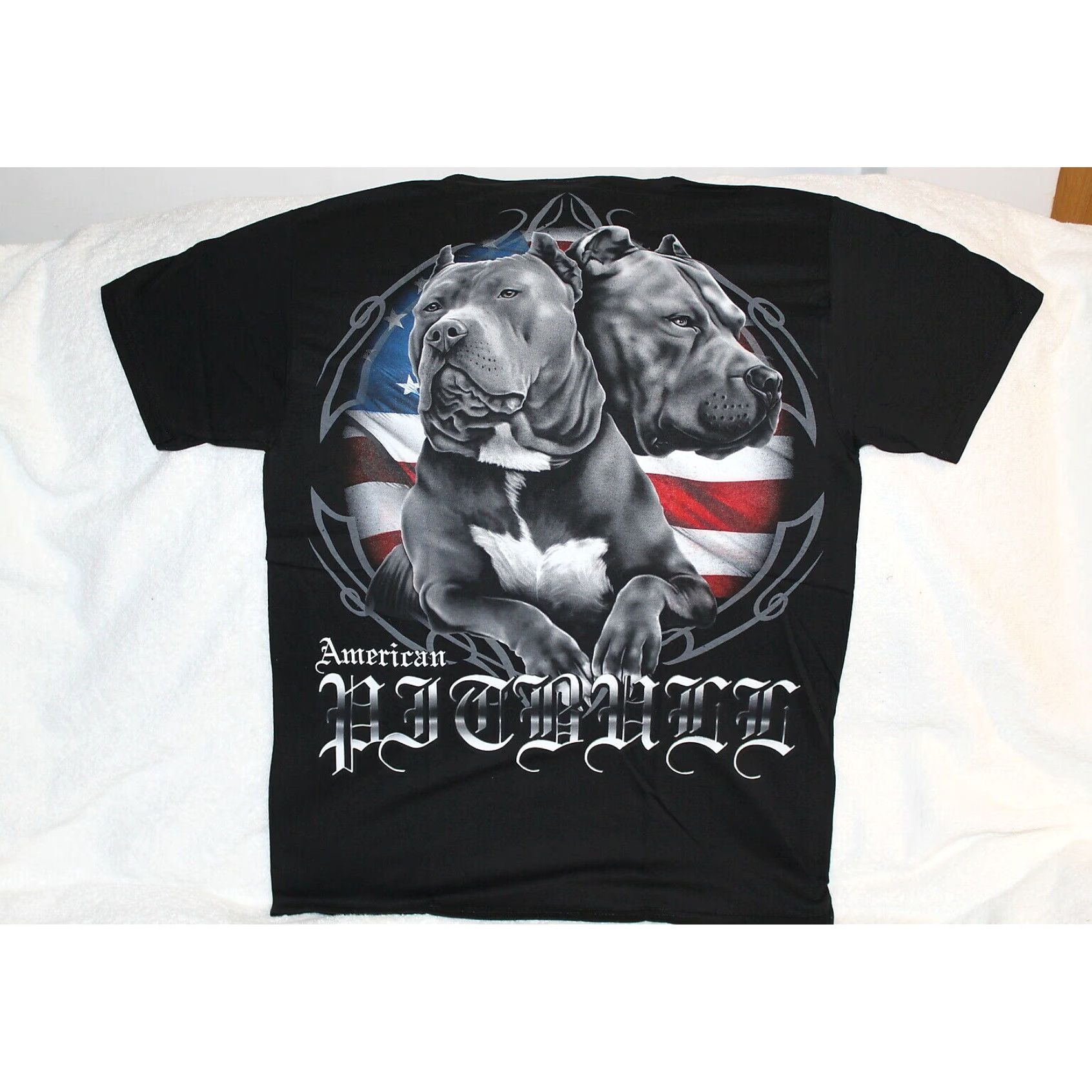 Vintage American Pitbull Mens T-Shirt Black Cotton XL Extra Large Size US L / EU 52-54 / 3 - 1 Thumbnail