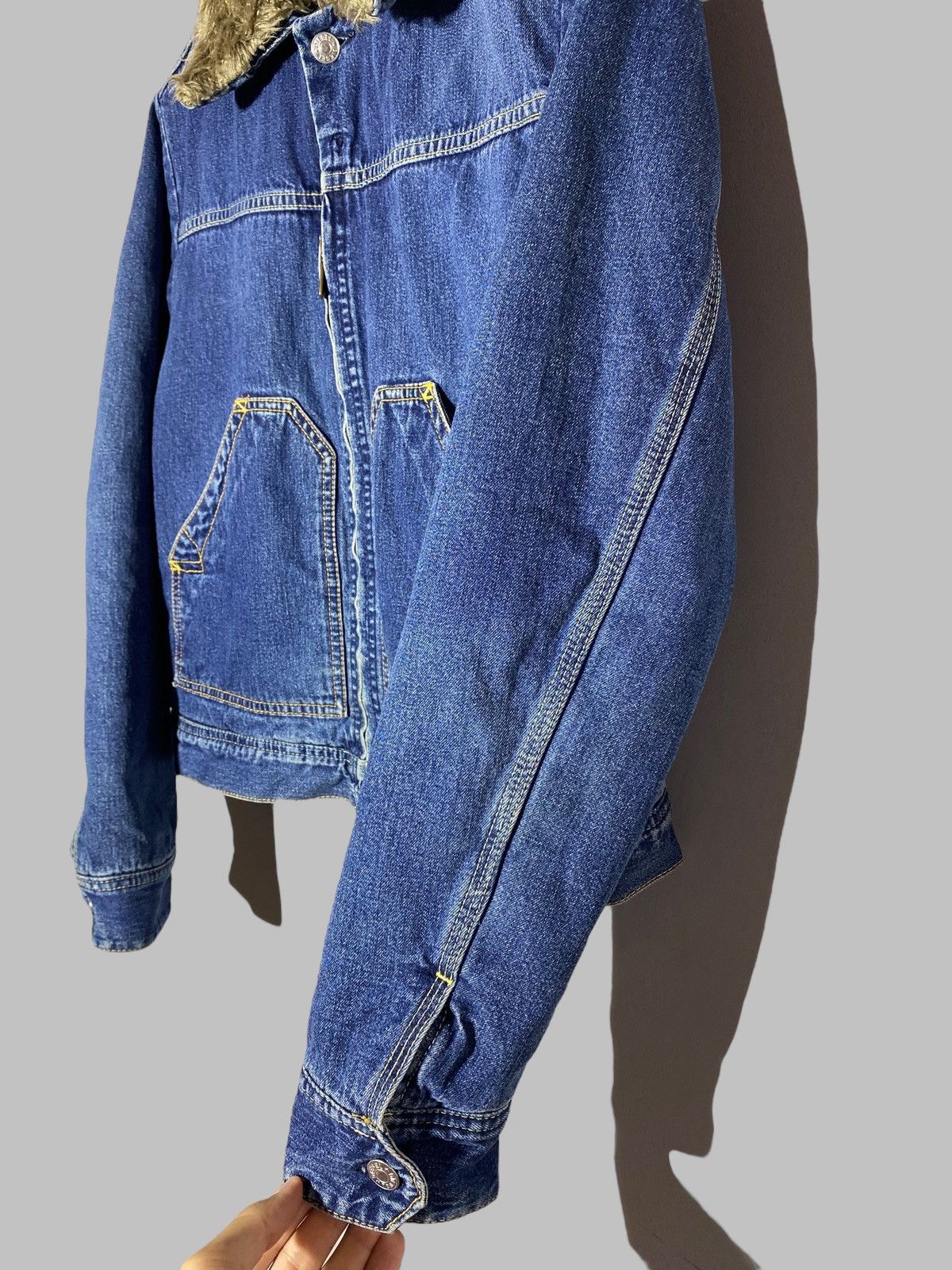Diesel Vintage 00s Diesel Sherpa Washed Denim Jacket Y2k Style Size M / US 6-8 / IT 42-44 - 9 Thumbnail