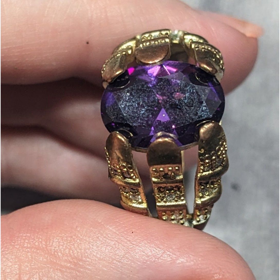 Other Vintage Regal Men's Ring Marked 18K GF With Purple Stone Siz Size ONE SIZE - 4 Thumbnail