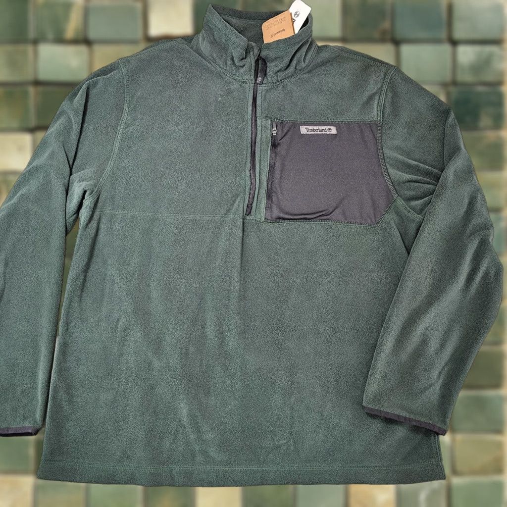 Timberland TIMBERLAND Sweater Mens Large Green Desert Spruce Fleece 1/4 Zip Pullover Size US L / EU 52-54 / 3 - 1 Thumbnail