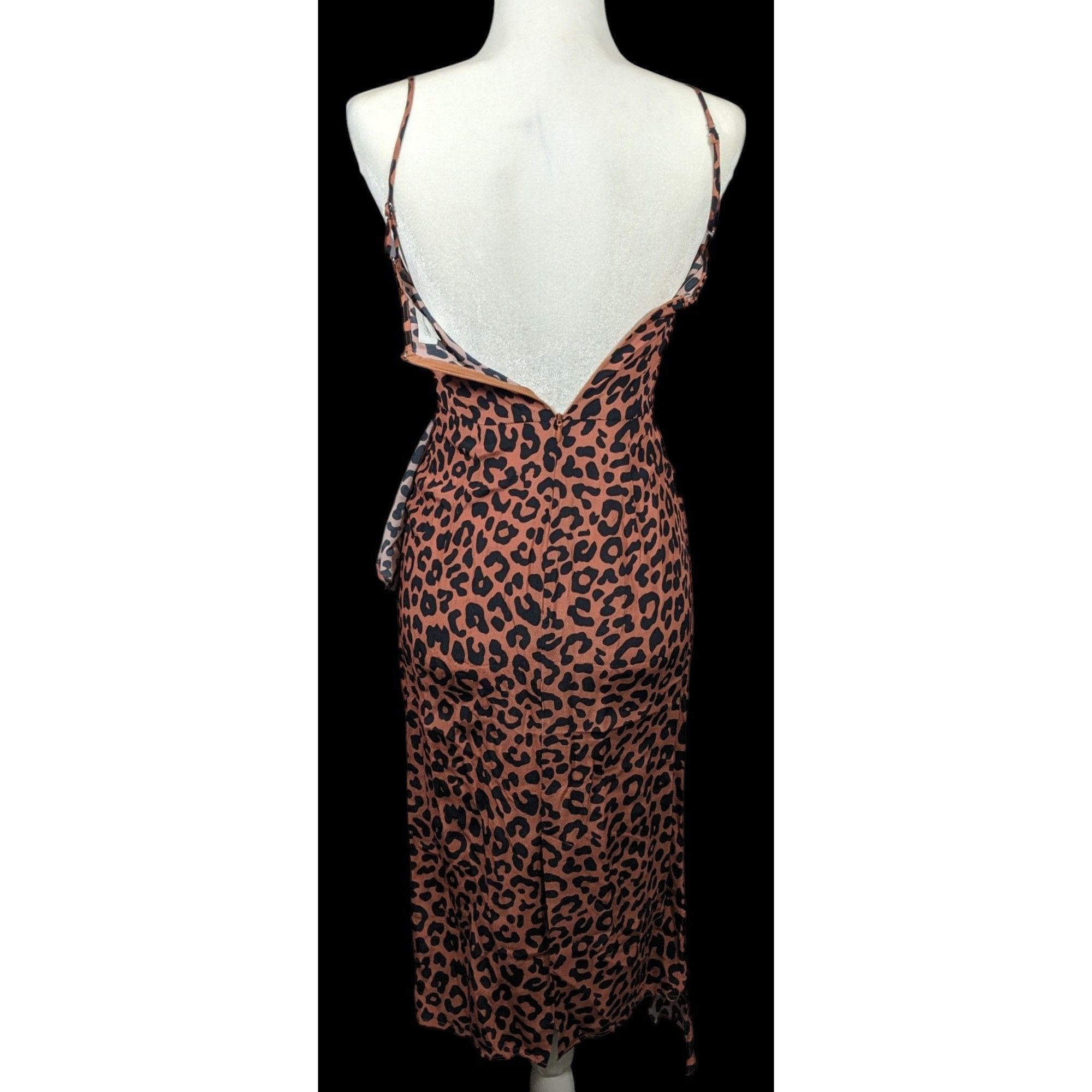 Lovers and Friends Lovers + Friends Ellie Midi Leopard Print Spaghetti Strap Ru Size XS / US 0-2 / IT 36-38 - 8 Thumbnail